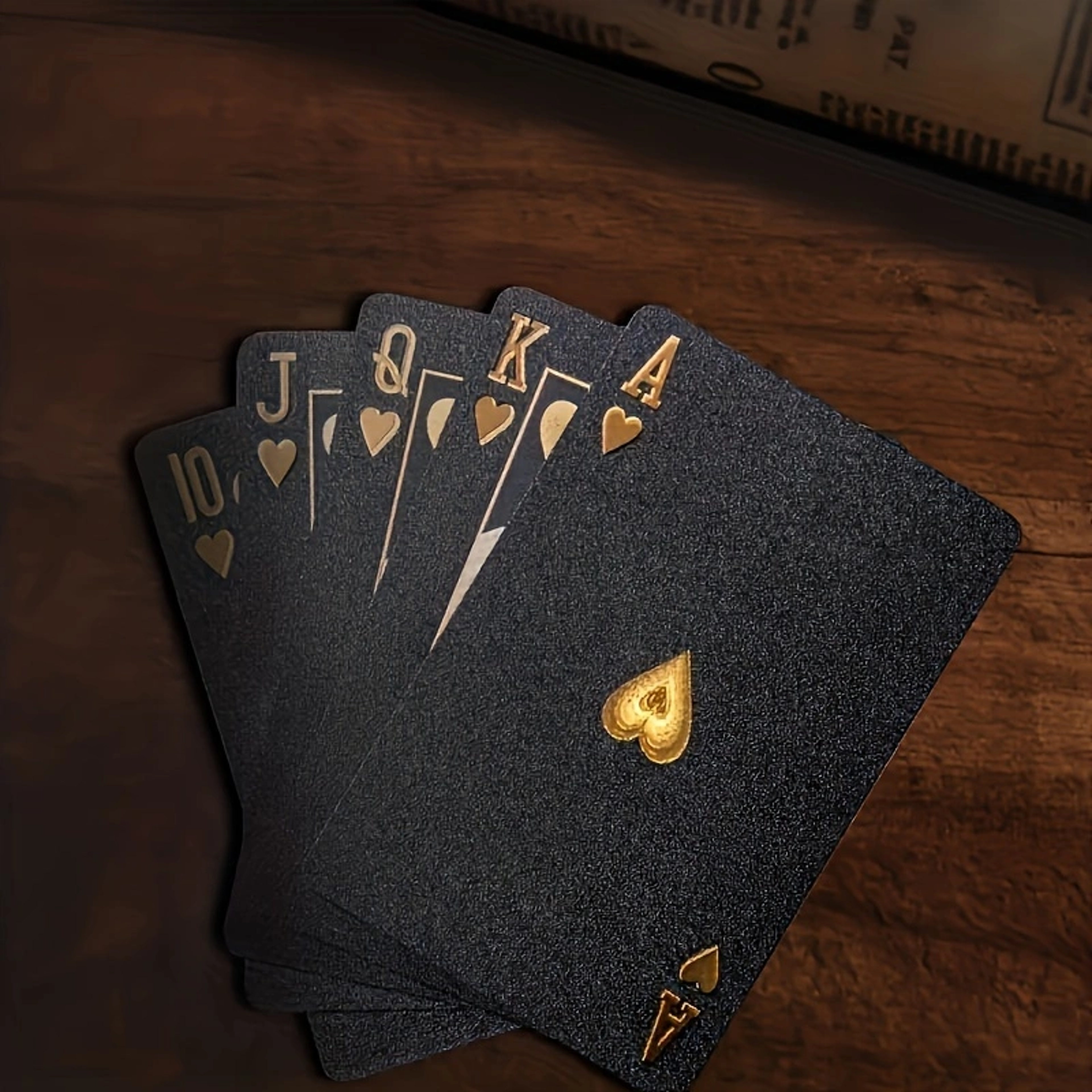 black gold waterproof playing cards premium poker deck for game nights and gifts
