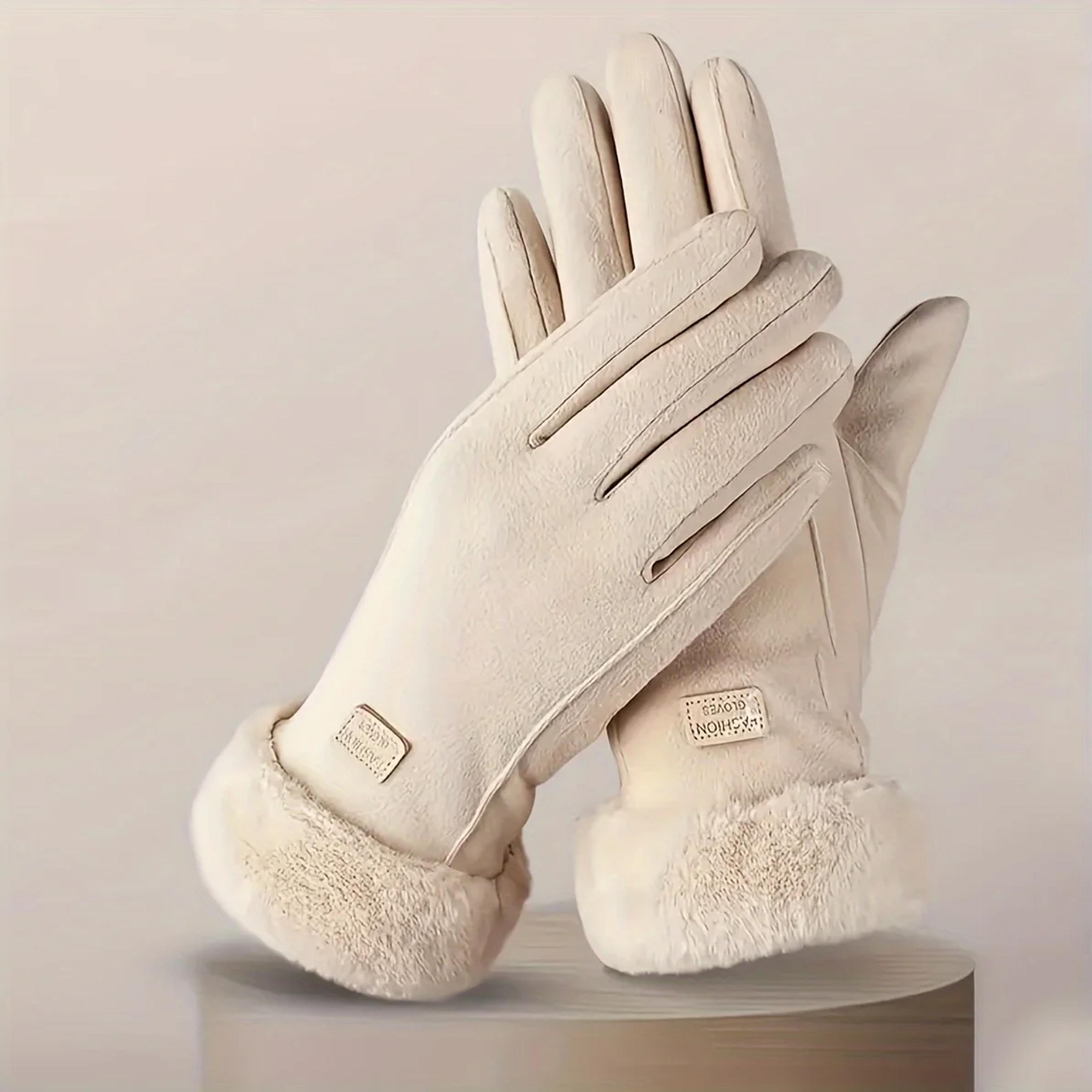 plush lined touchscreen winter gloves for women warm outdoor hand protection