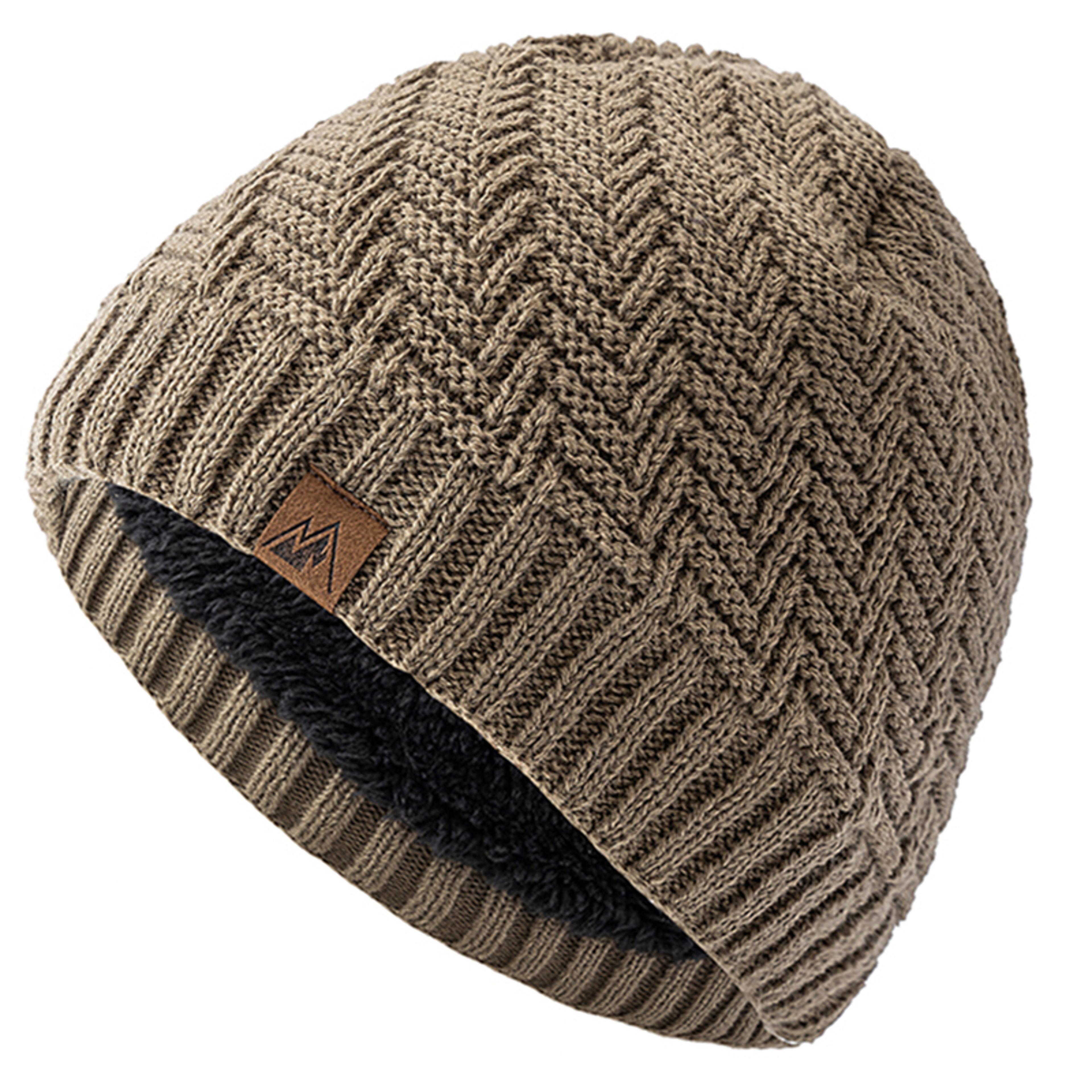 plush fur lined knitted beanie warm unisex winter hat for outdoor wear
