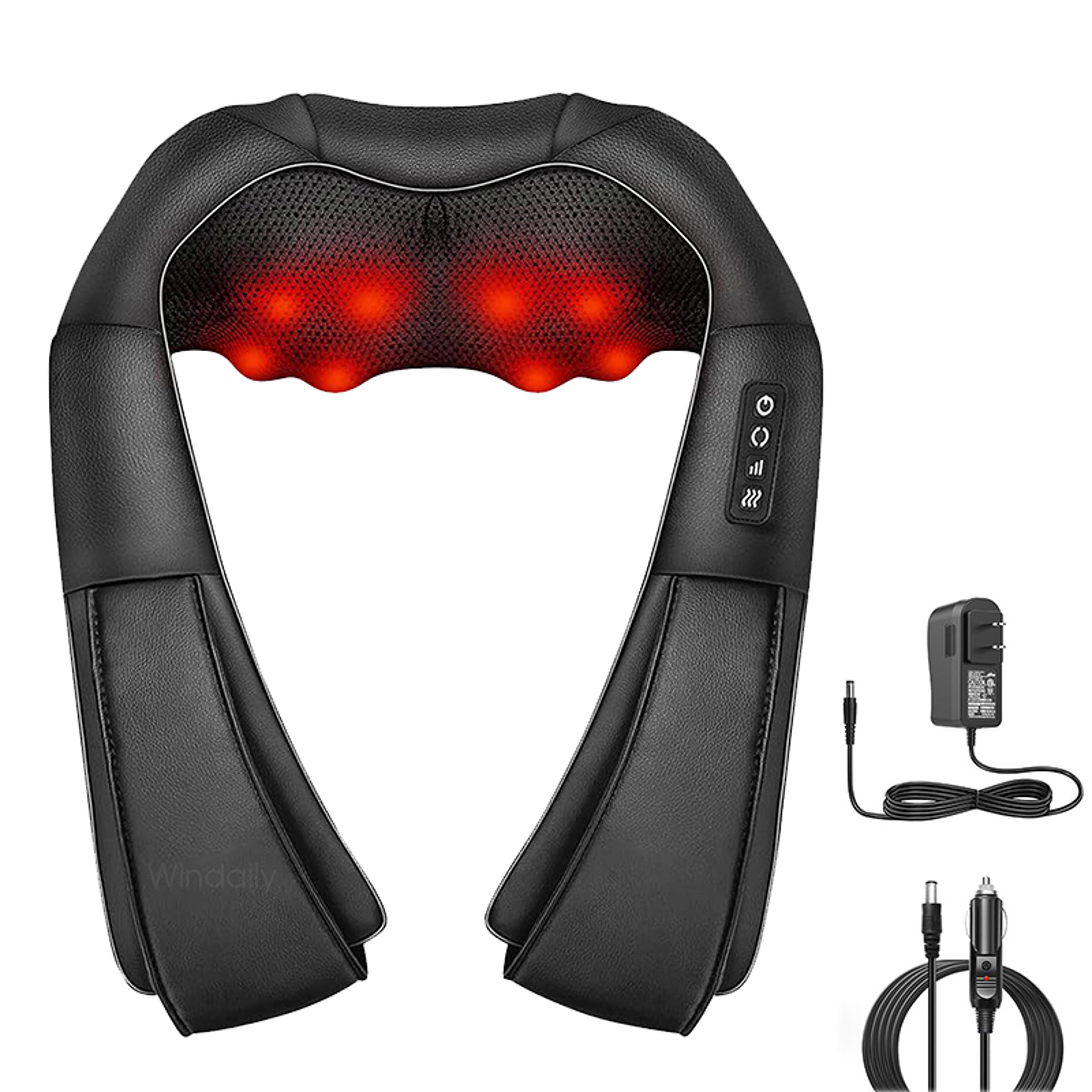 heated neck and shoulder massager electric kneading back massage pillow