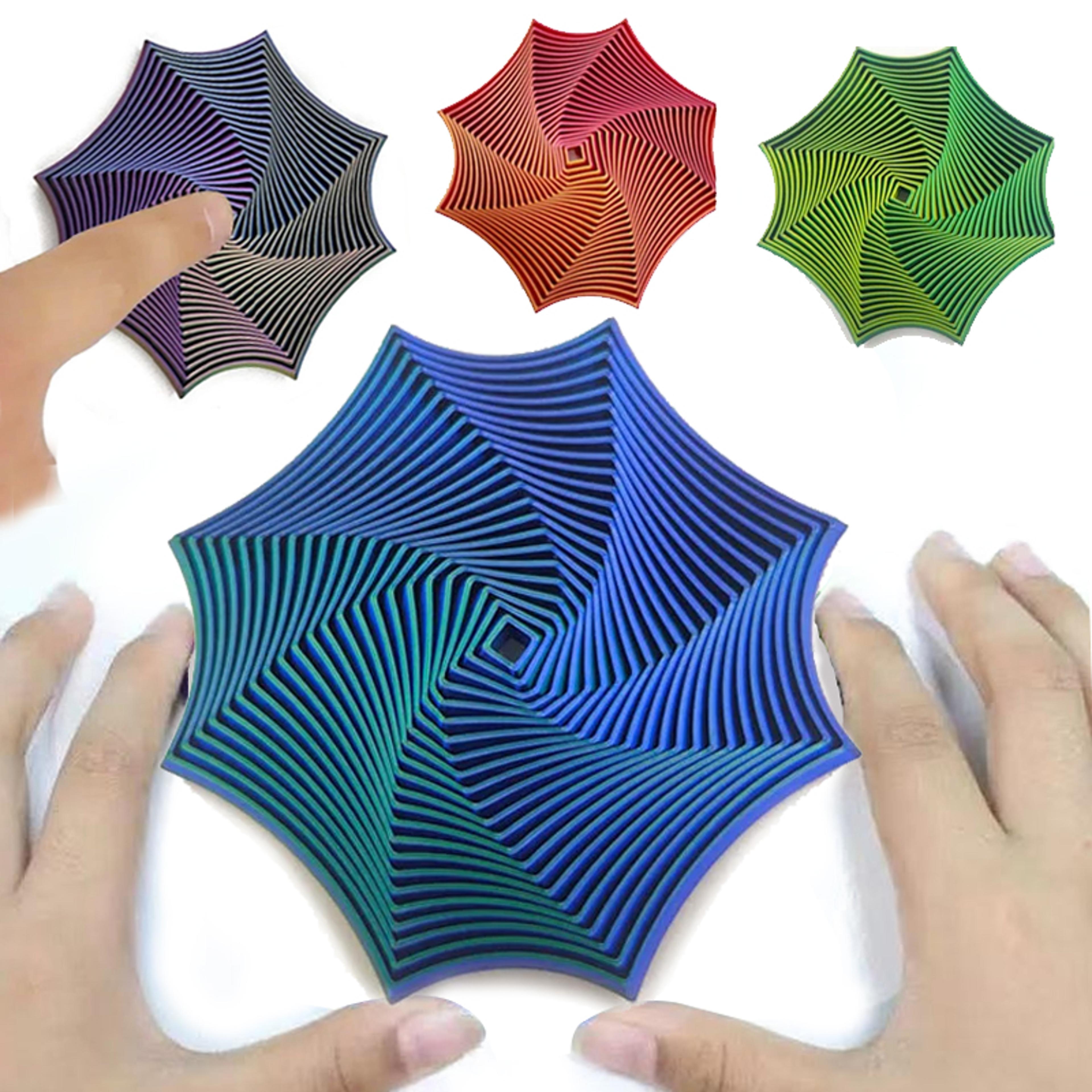 printed octagonal fidget toy geometric sensory stress relief desk toy