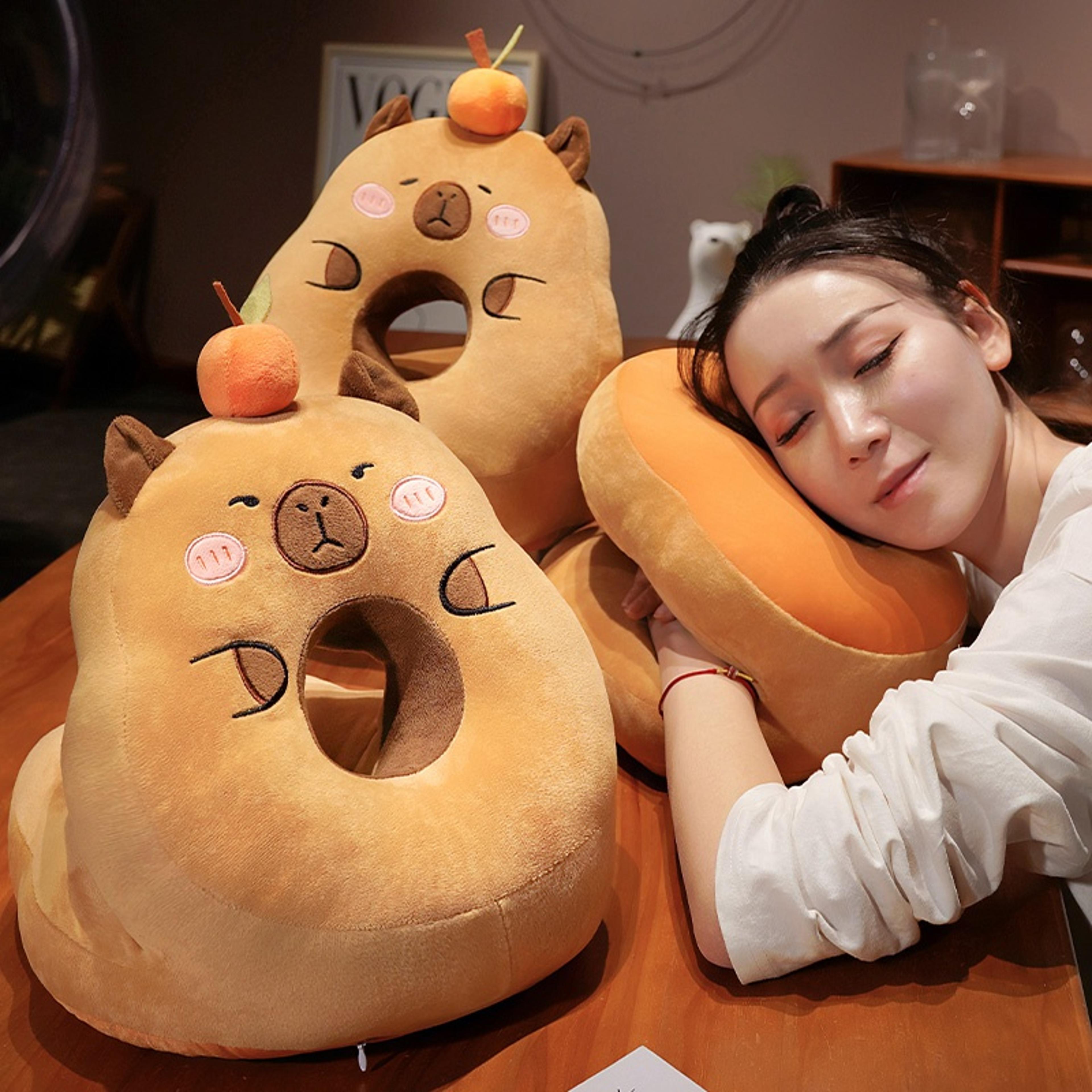 capybara plush sleeping cushion for sofa office chair and home decor