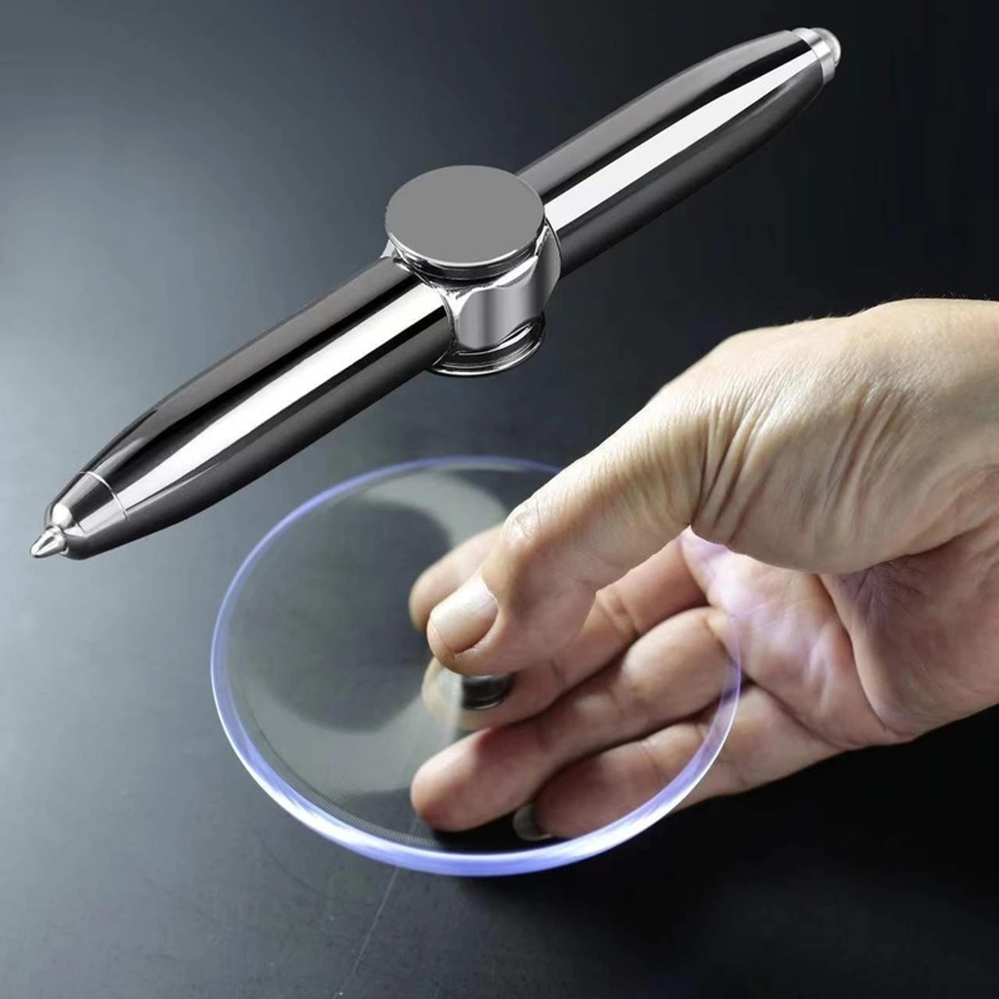 led spinning gyro pen metal fidget ballpoint pen for stress relief