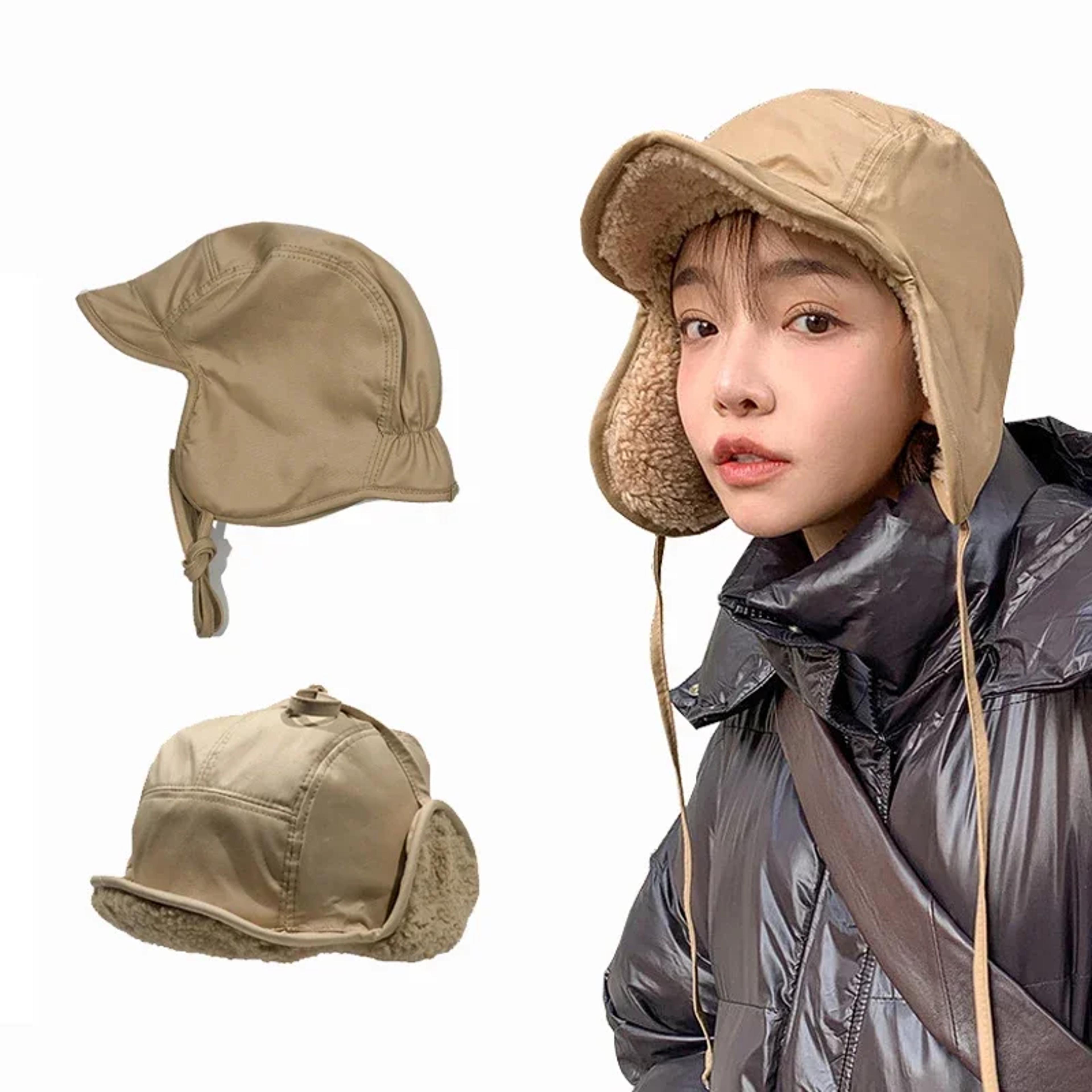 fleece bomber hat warm winter trapper cap with ear protection for men and women