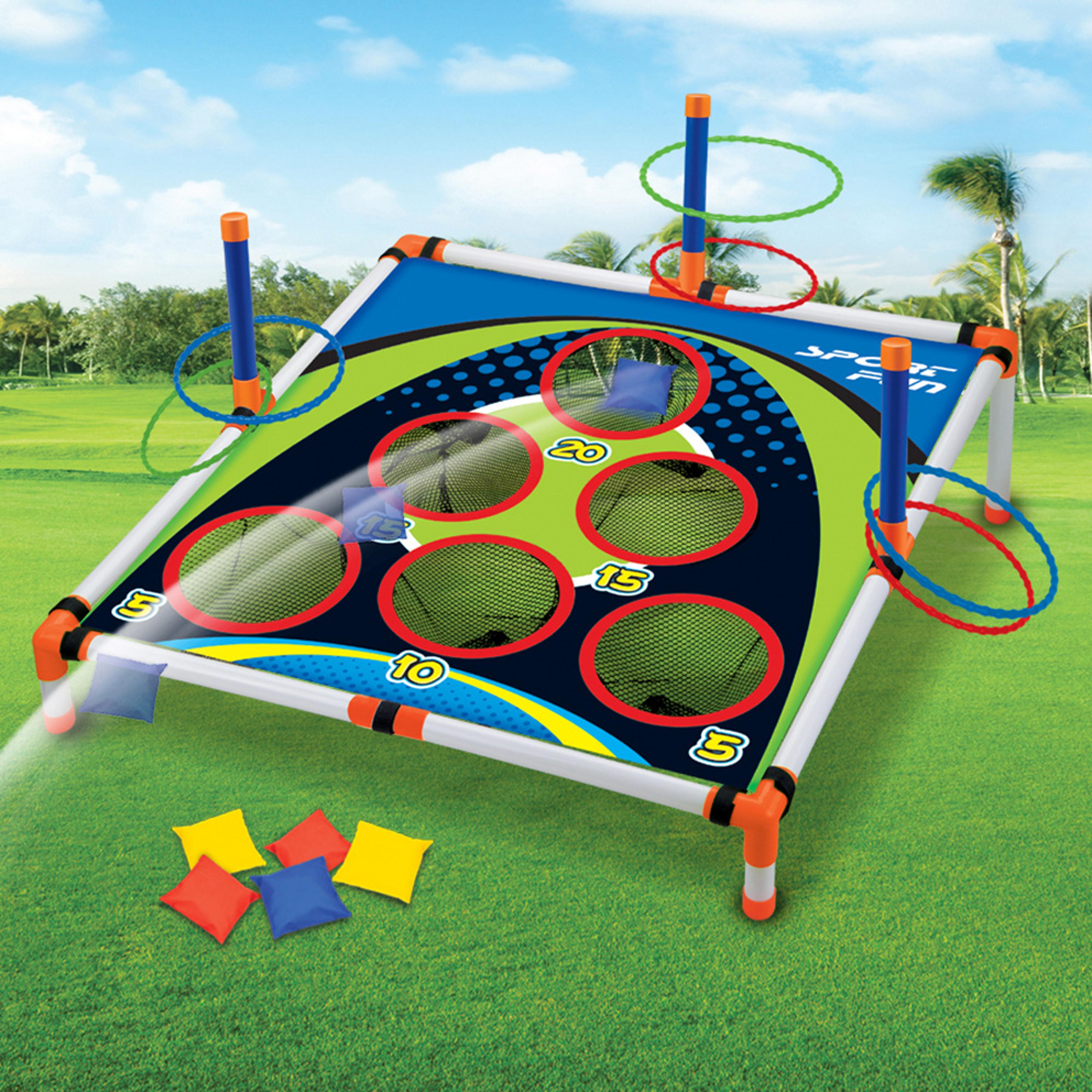 portable cornhole toss game easy assemble outdoor yard game for kids and adults