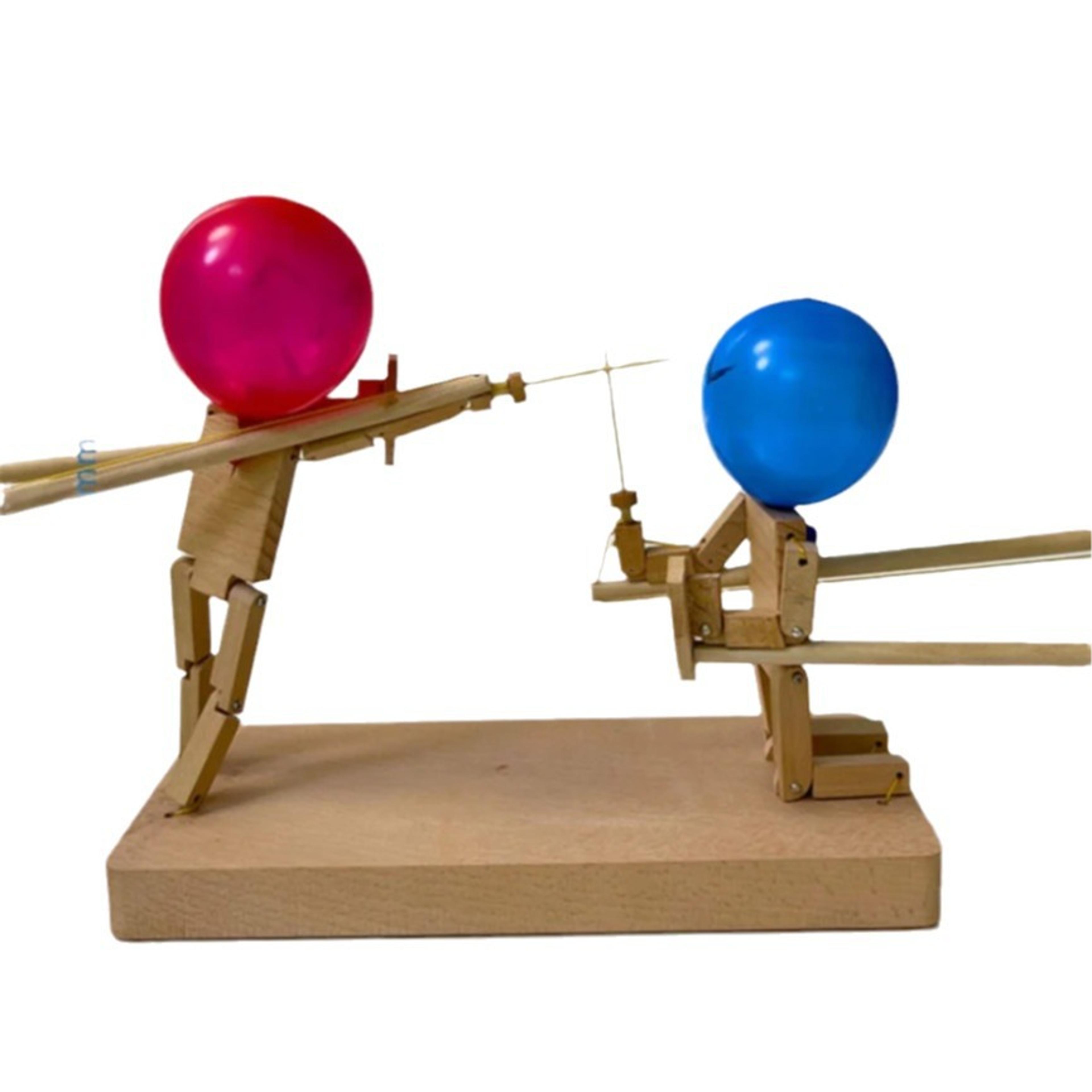 balloon bamboo man battle wooden fighter two player balloon pop party game