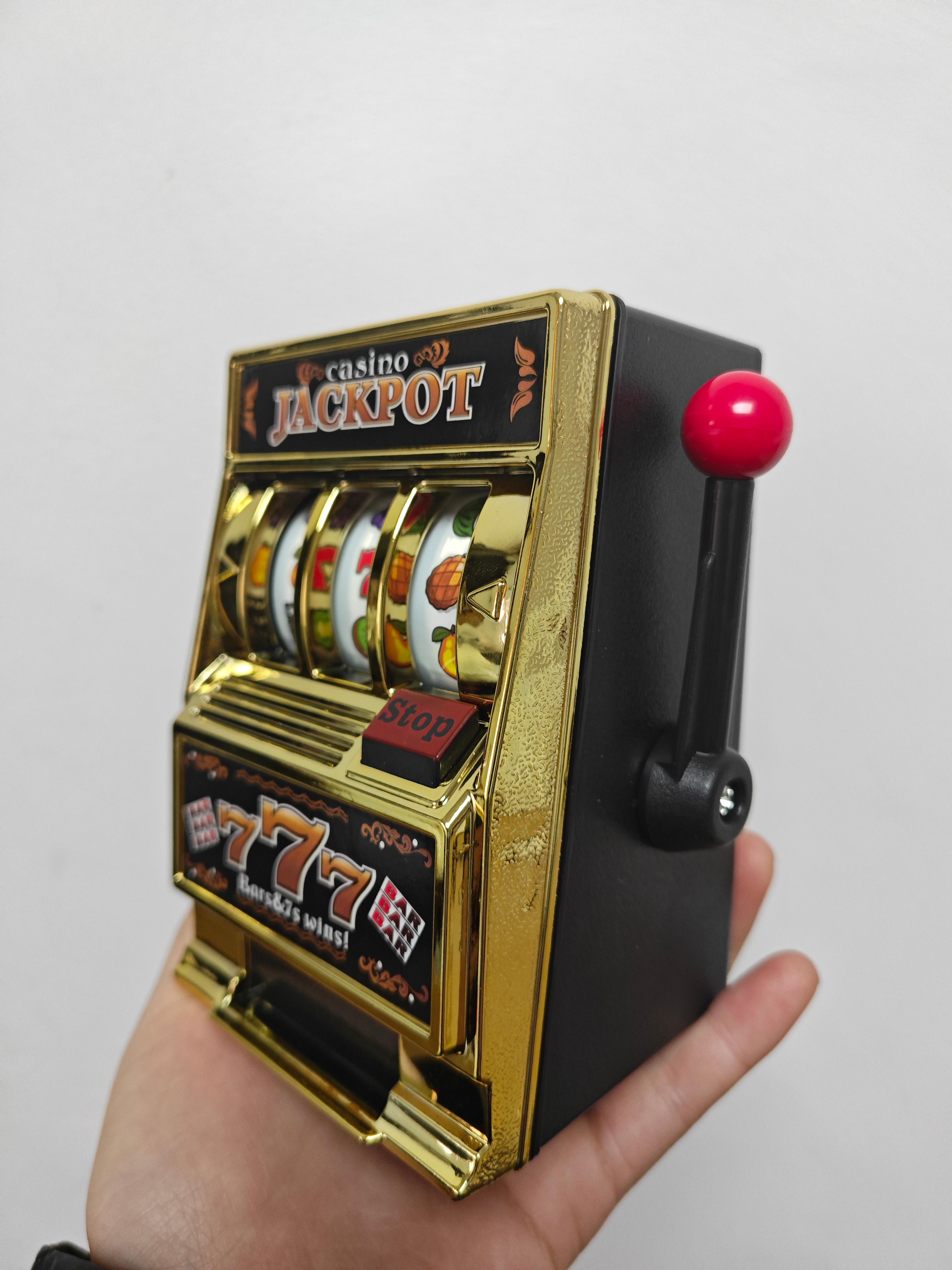 mini slot machine piggy bank coin saving bank retro casino money box
