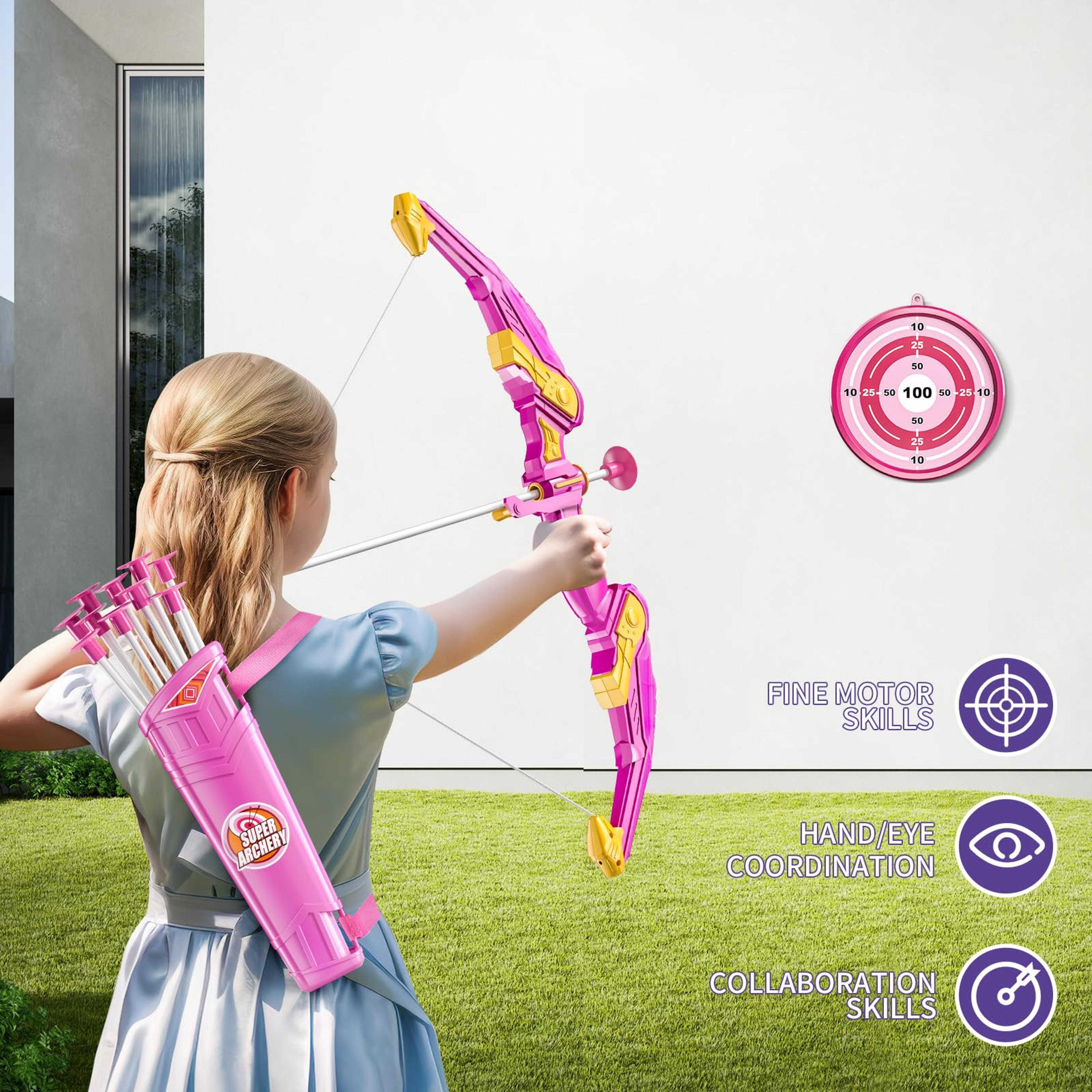 kids bow and arrow set indoor outdoor archery toy for boys and girls