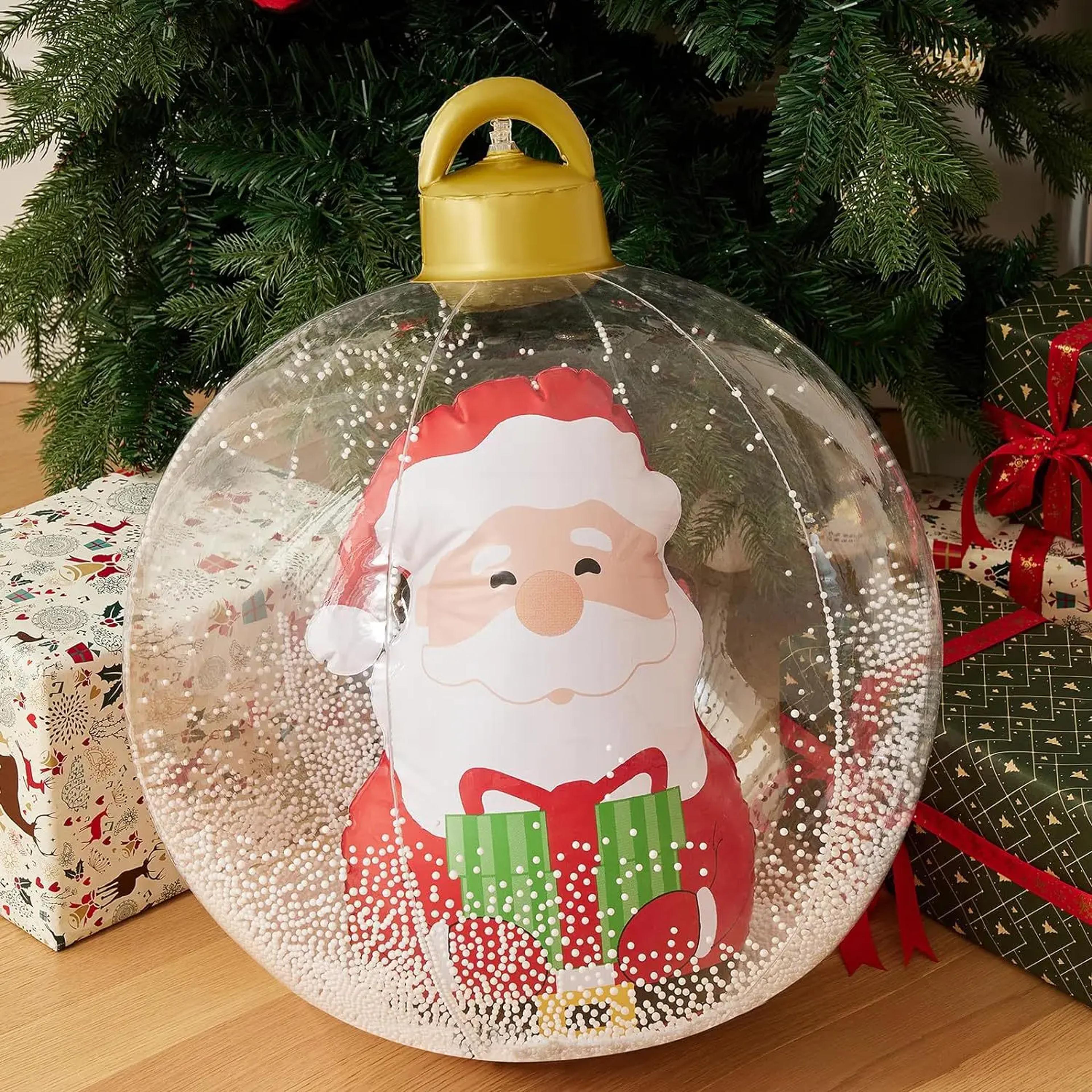 giant inflatable christmas ball with lights transparent pvc holiday ornament