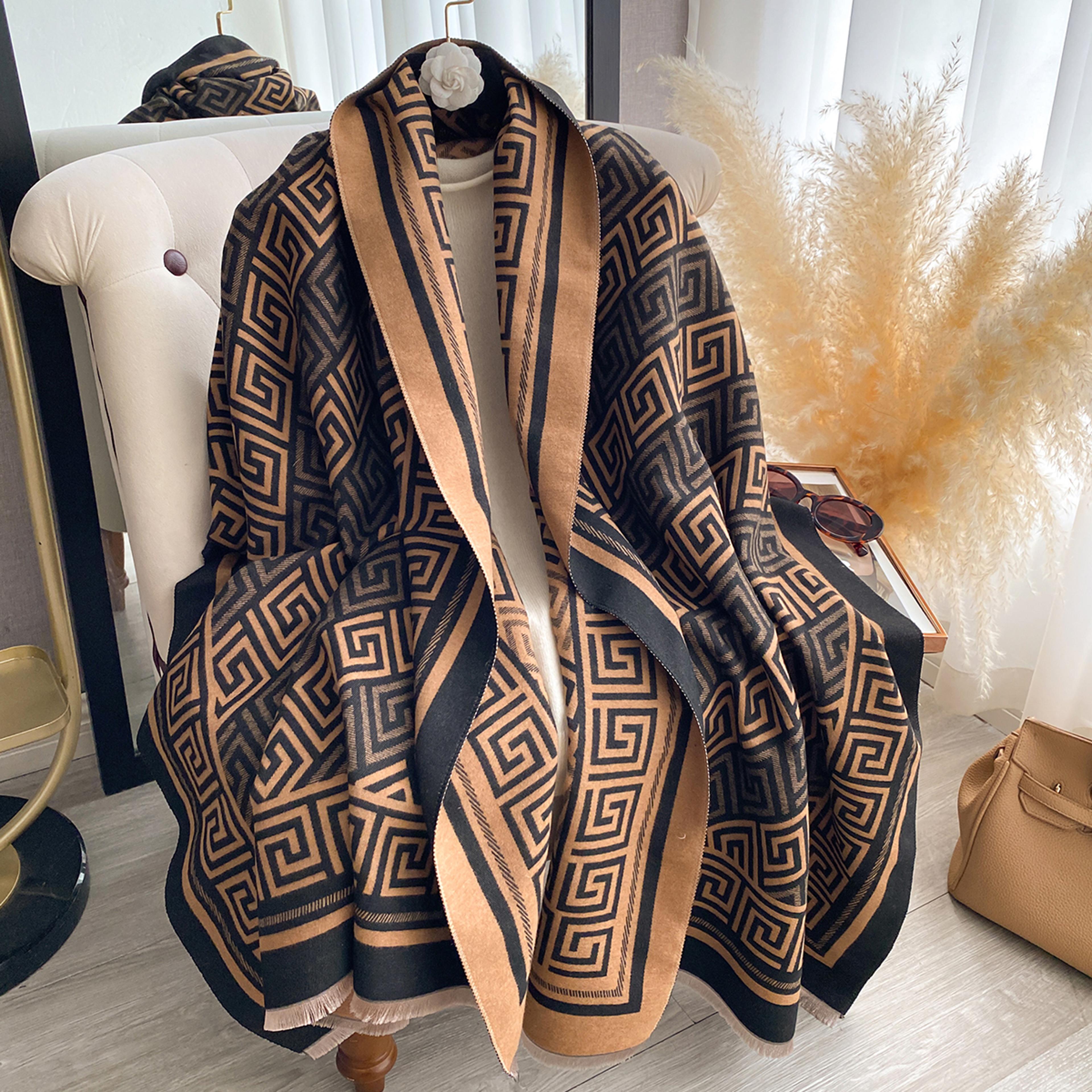 soft plaid imitation cashmere winter scarf and pashmina shawl for women