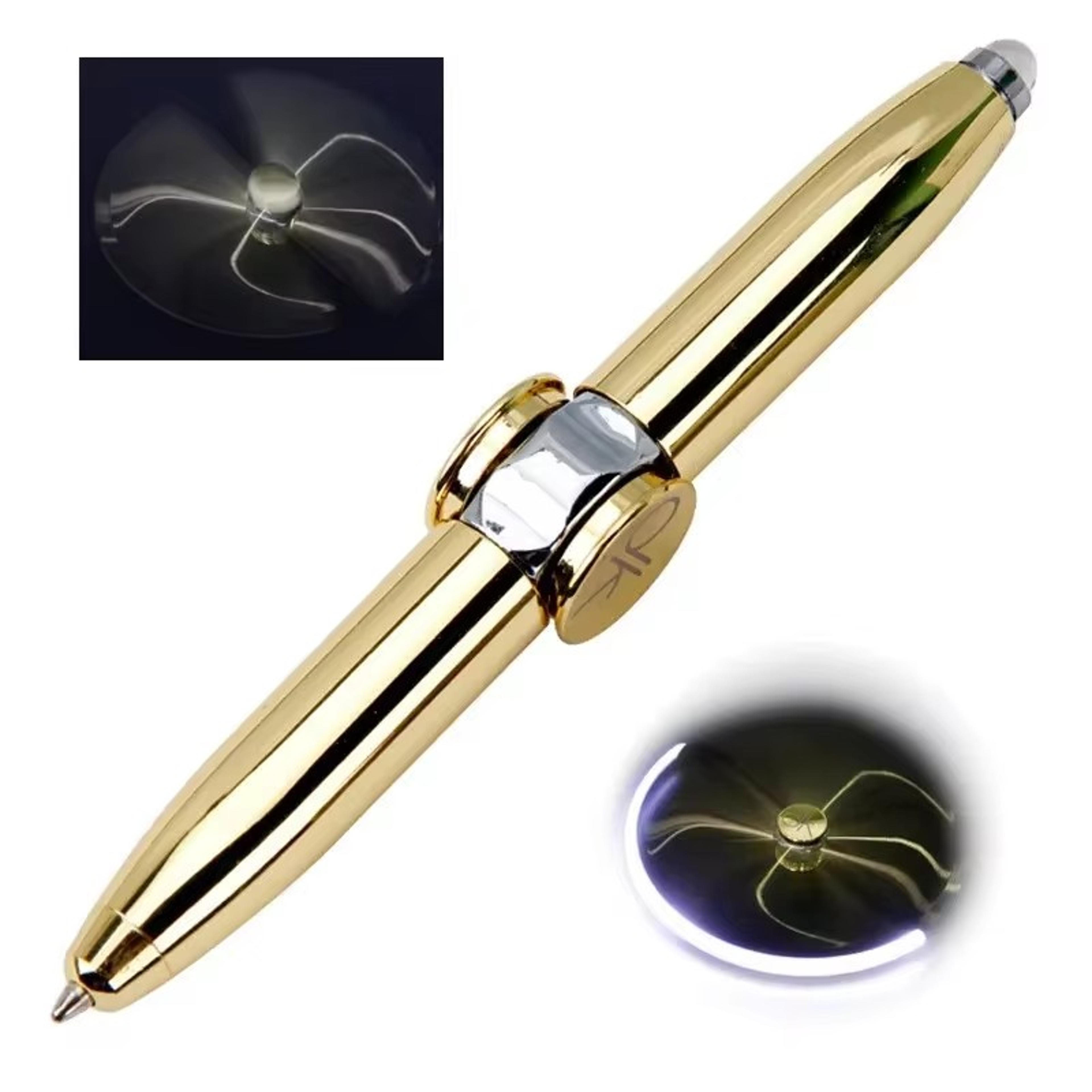 led spinner pen metal gyro fidget pen with luminous light