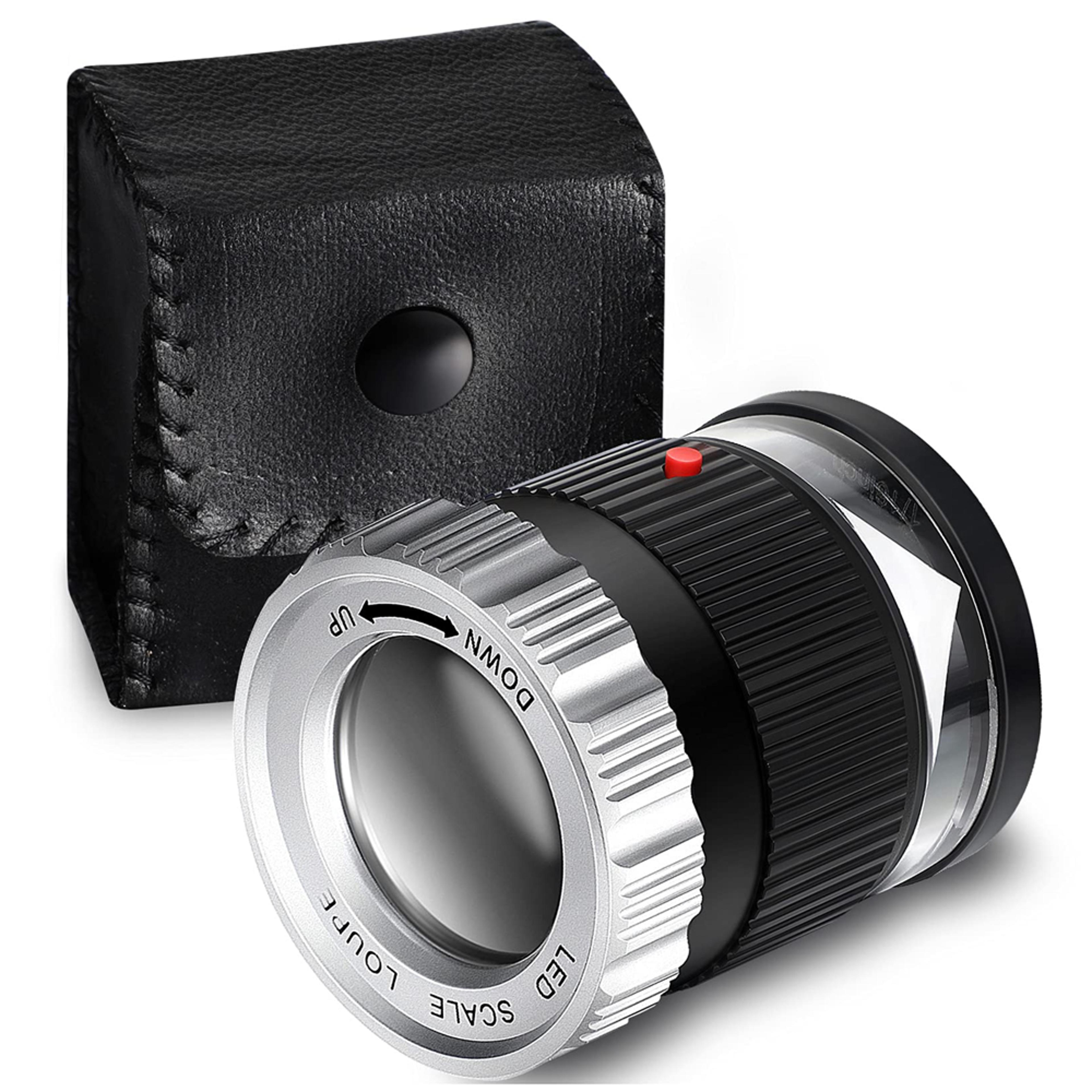 adjustable focus jewelry loupe magnifier for coins circuit boards and detailed inspection