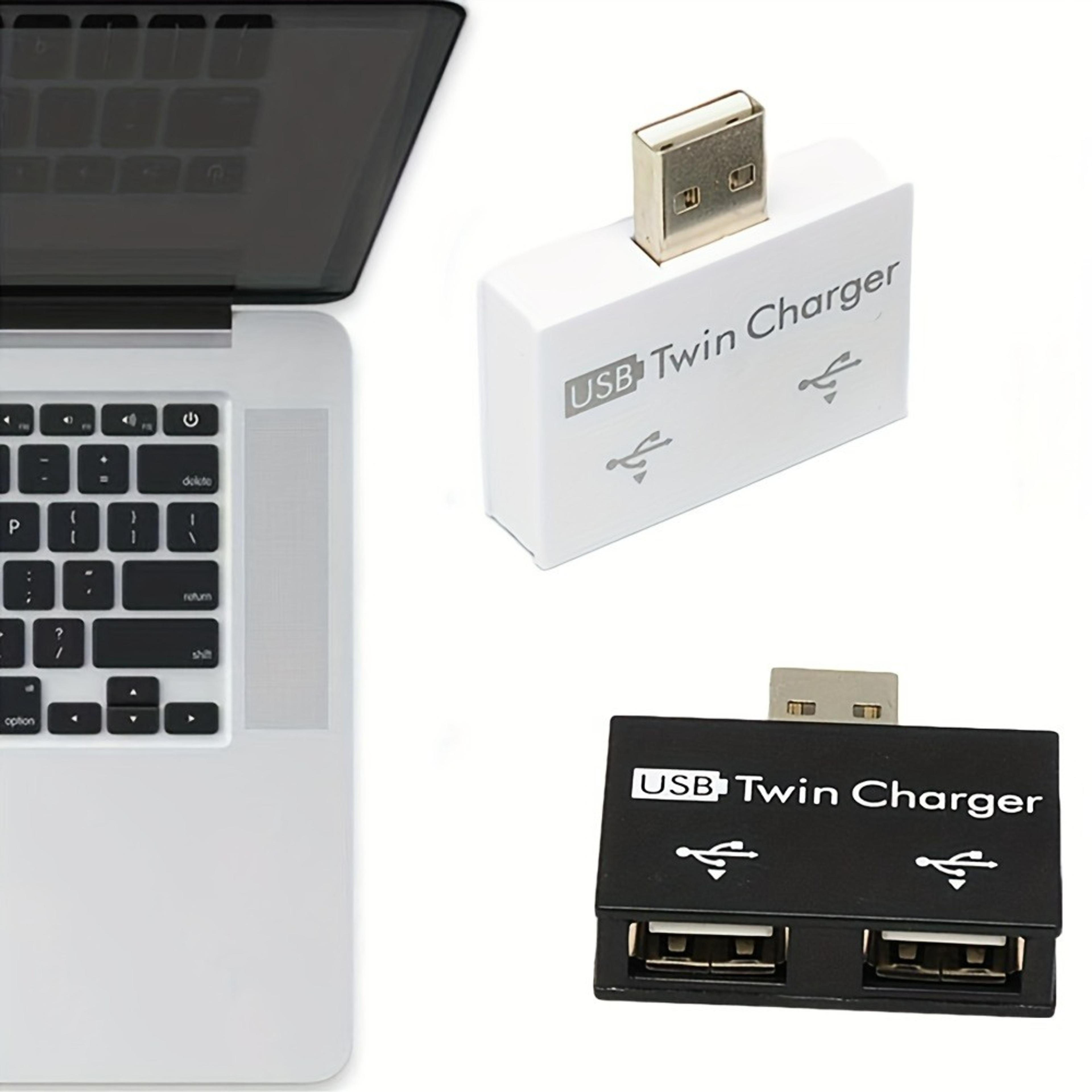 usb splitter dual usb adapter one male to two female port charging hub
