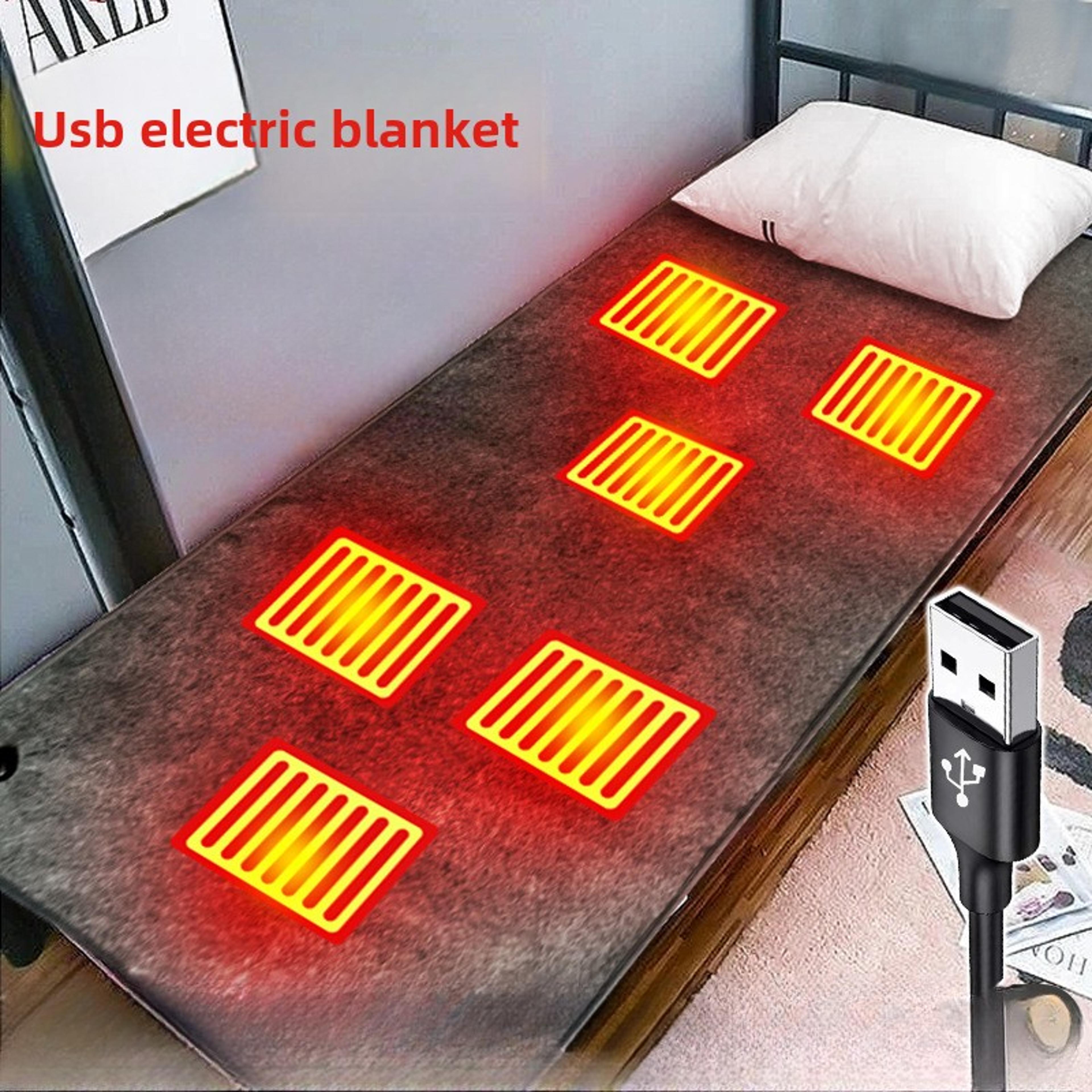 usb heated mattress pad with six heating zones type c portable washable plush warmer