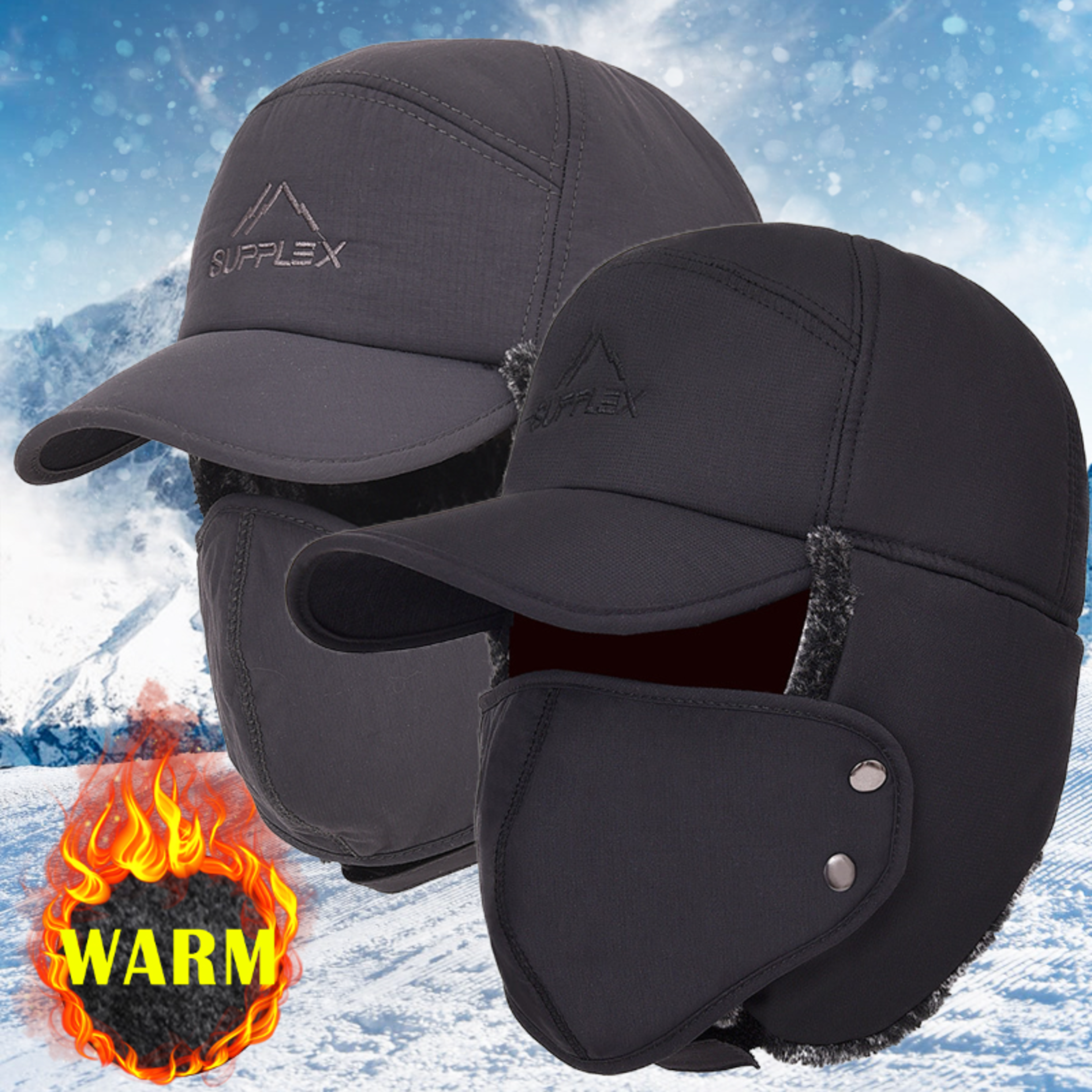 winter faux fur ear flap trapper hat for men and women