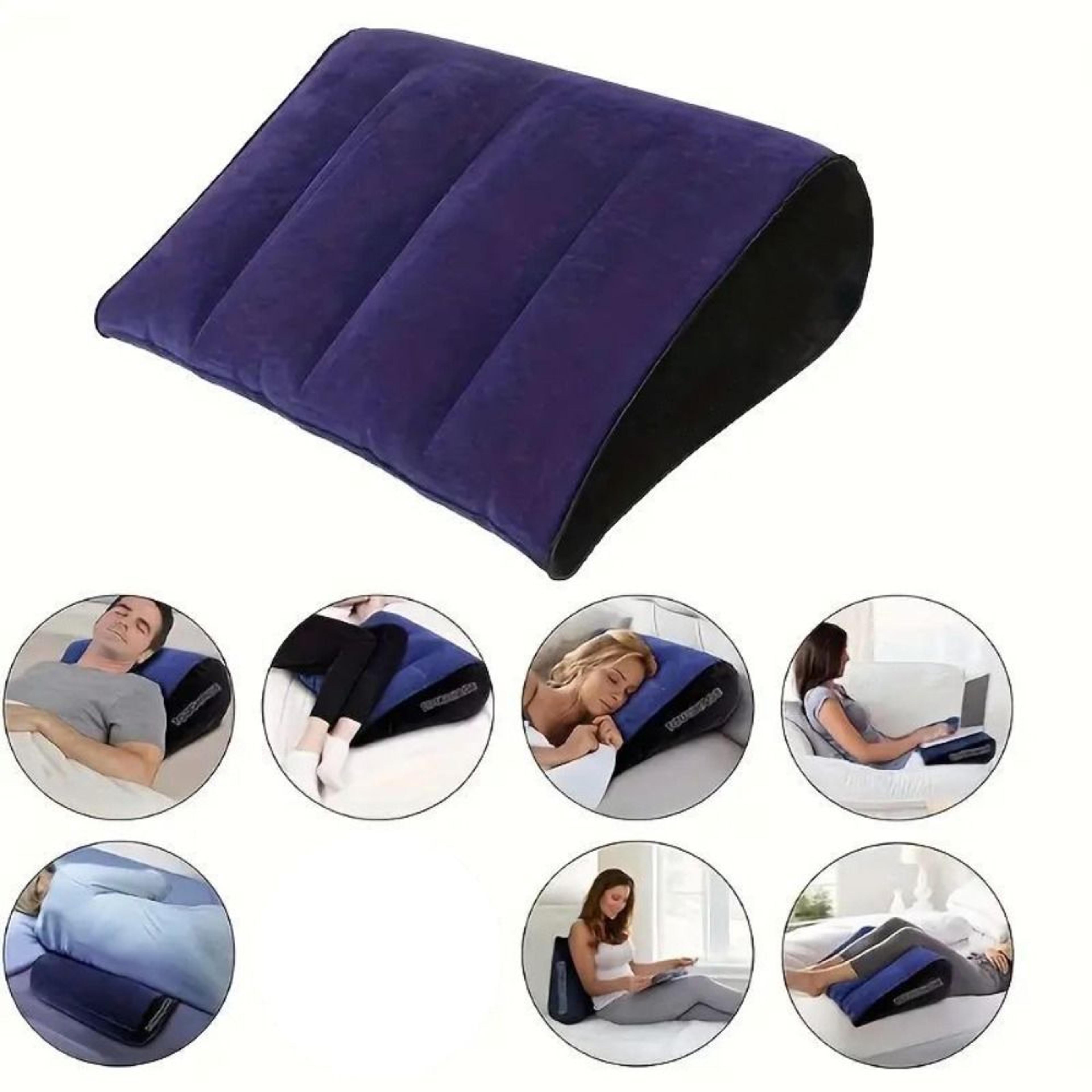inflatable wedge pillow soft pvc flocking body support cushion