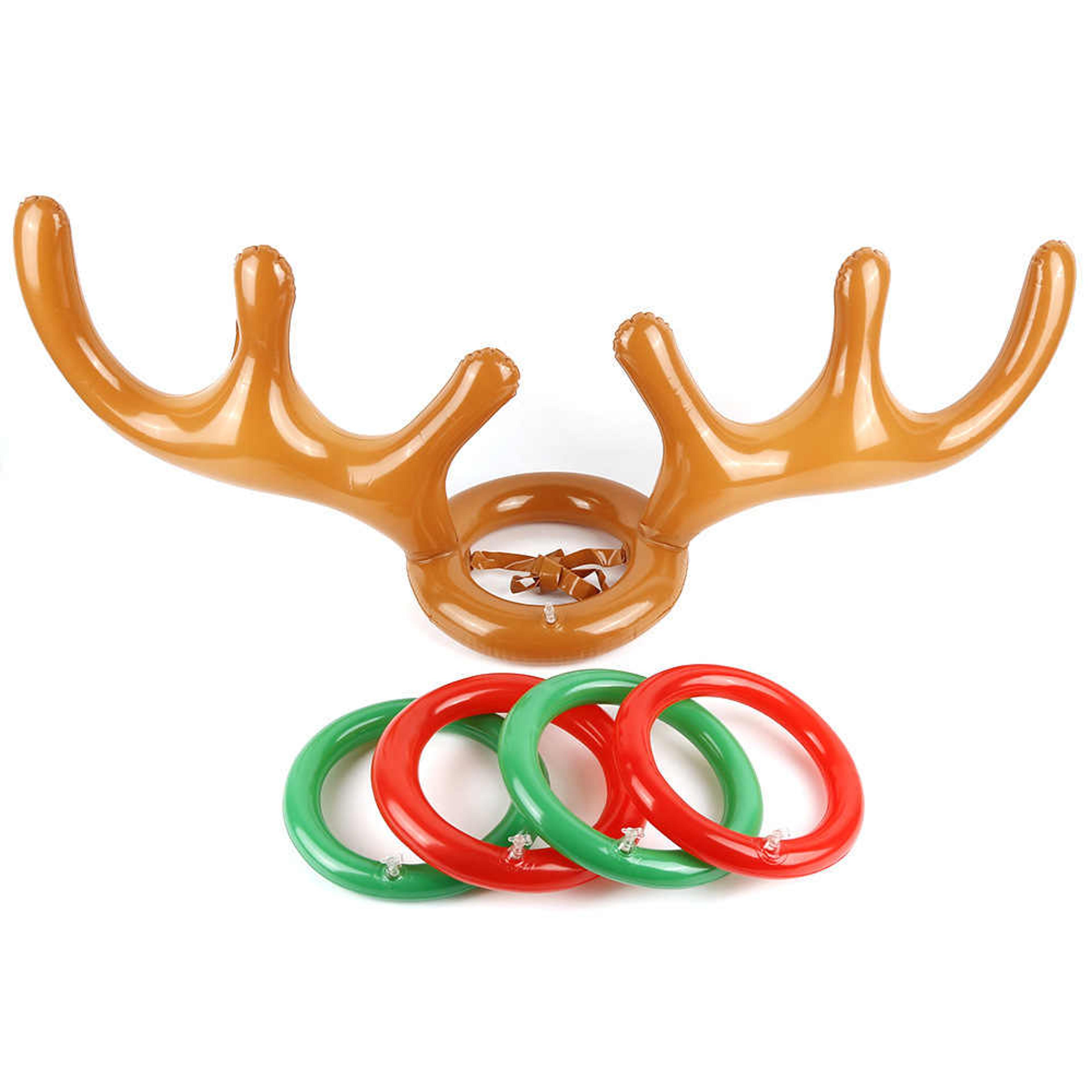 inflatable reindeer antler ring toss christmas party game for family holiday fun