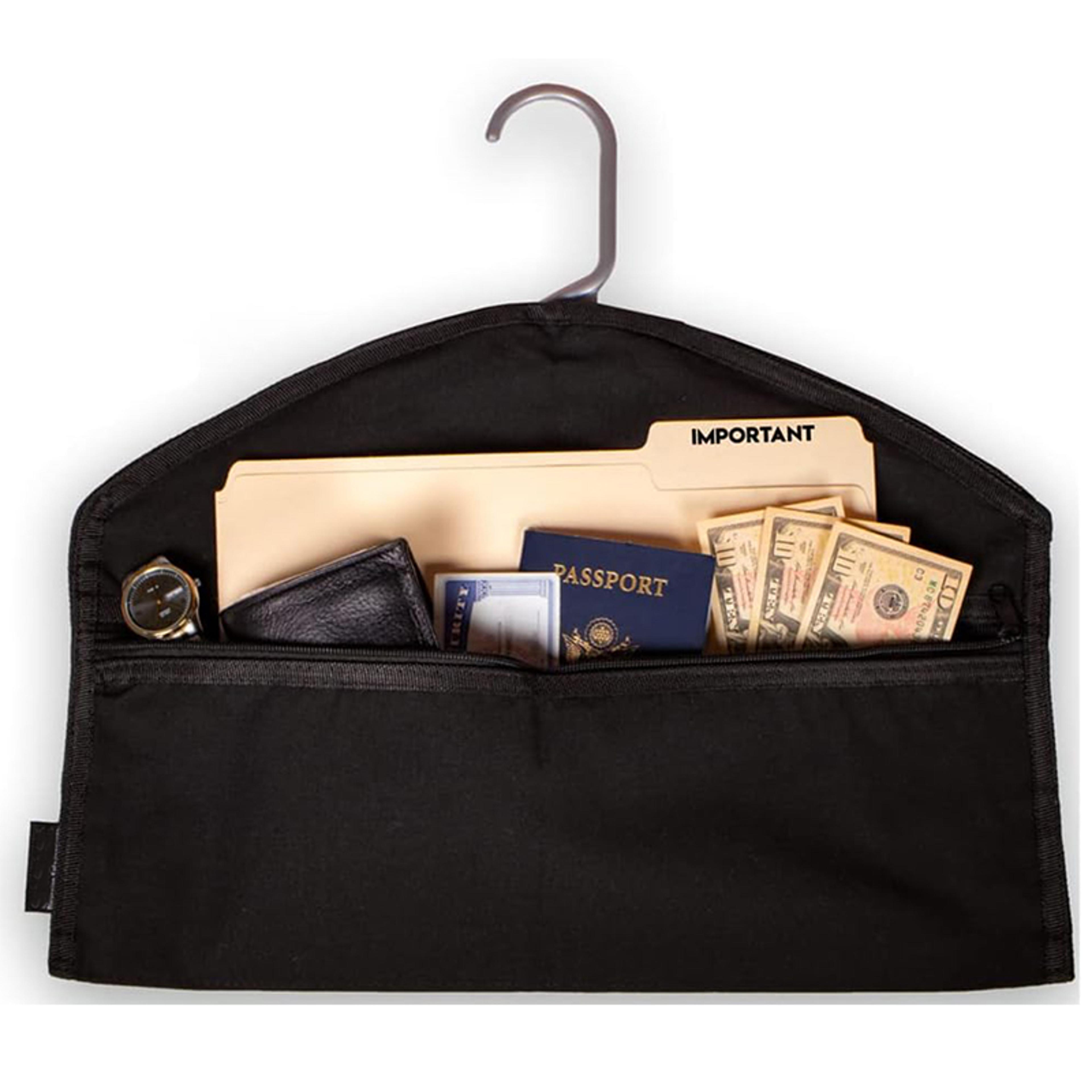 hidden hanger diversion safe closet pocket for valuables home and travel