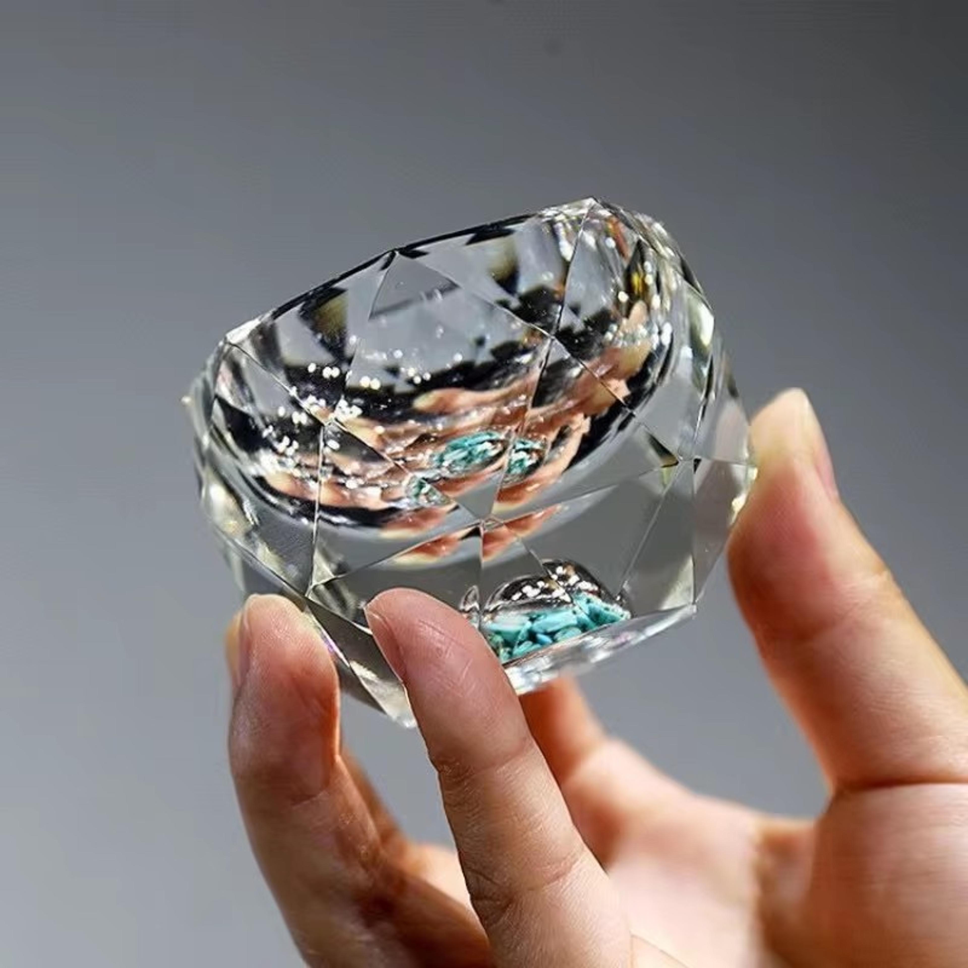 crystal shot glass double bottom gold foil liqueur and sake cup