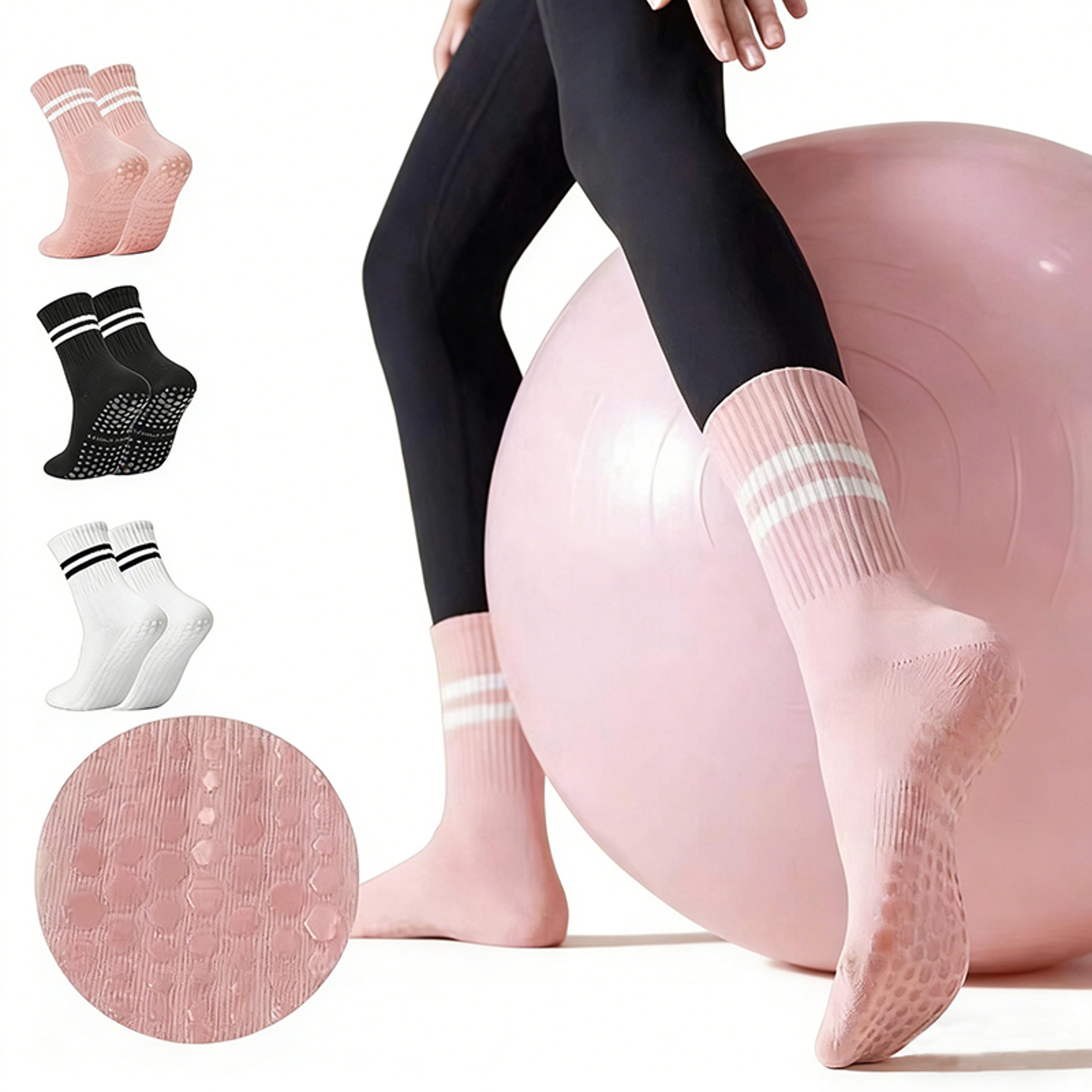 womens non slip pilates socks with grips yoga barre ballet dance socks