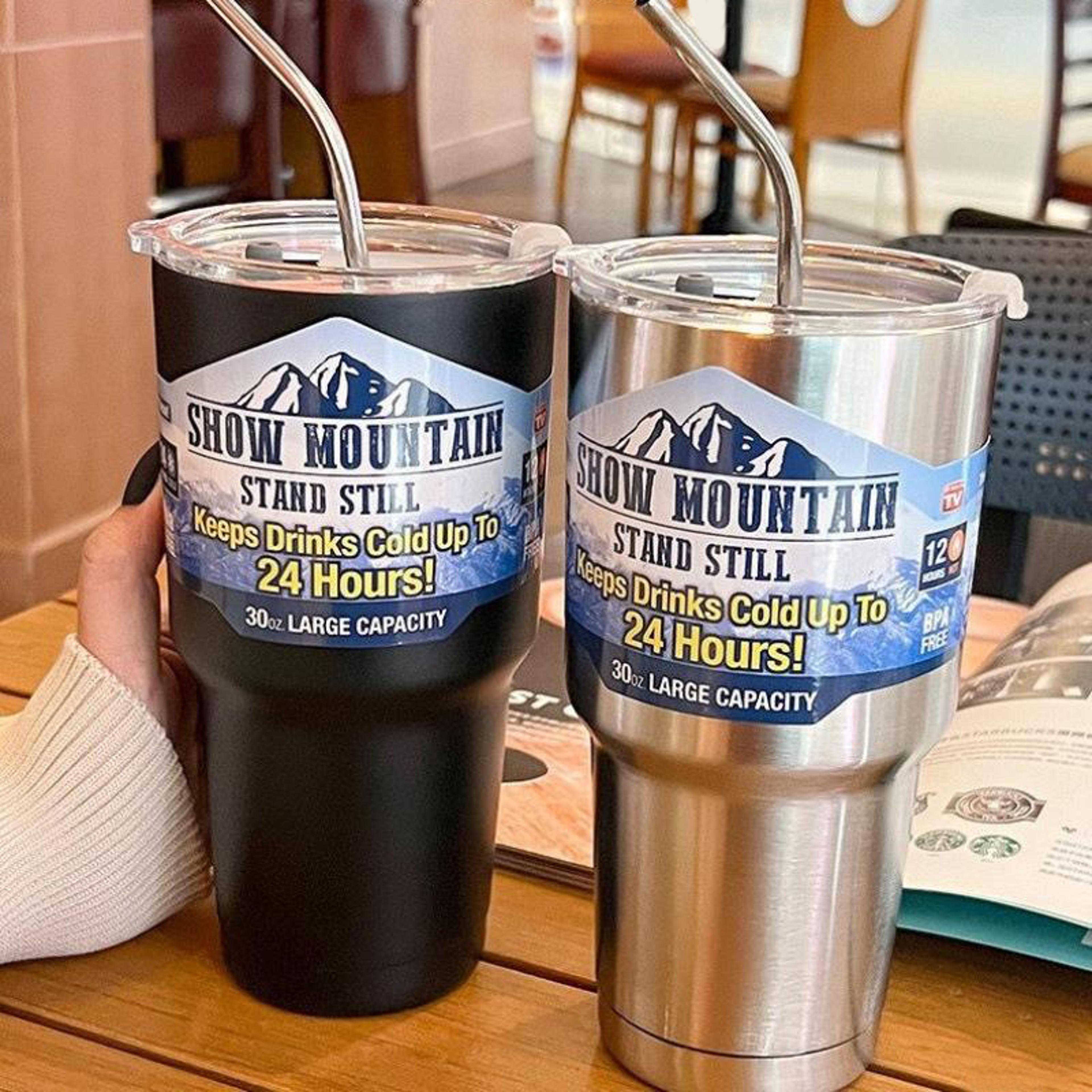 stainless steel vacuum thermos cup with straw ice coffee travel bottle