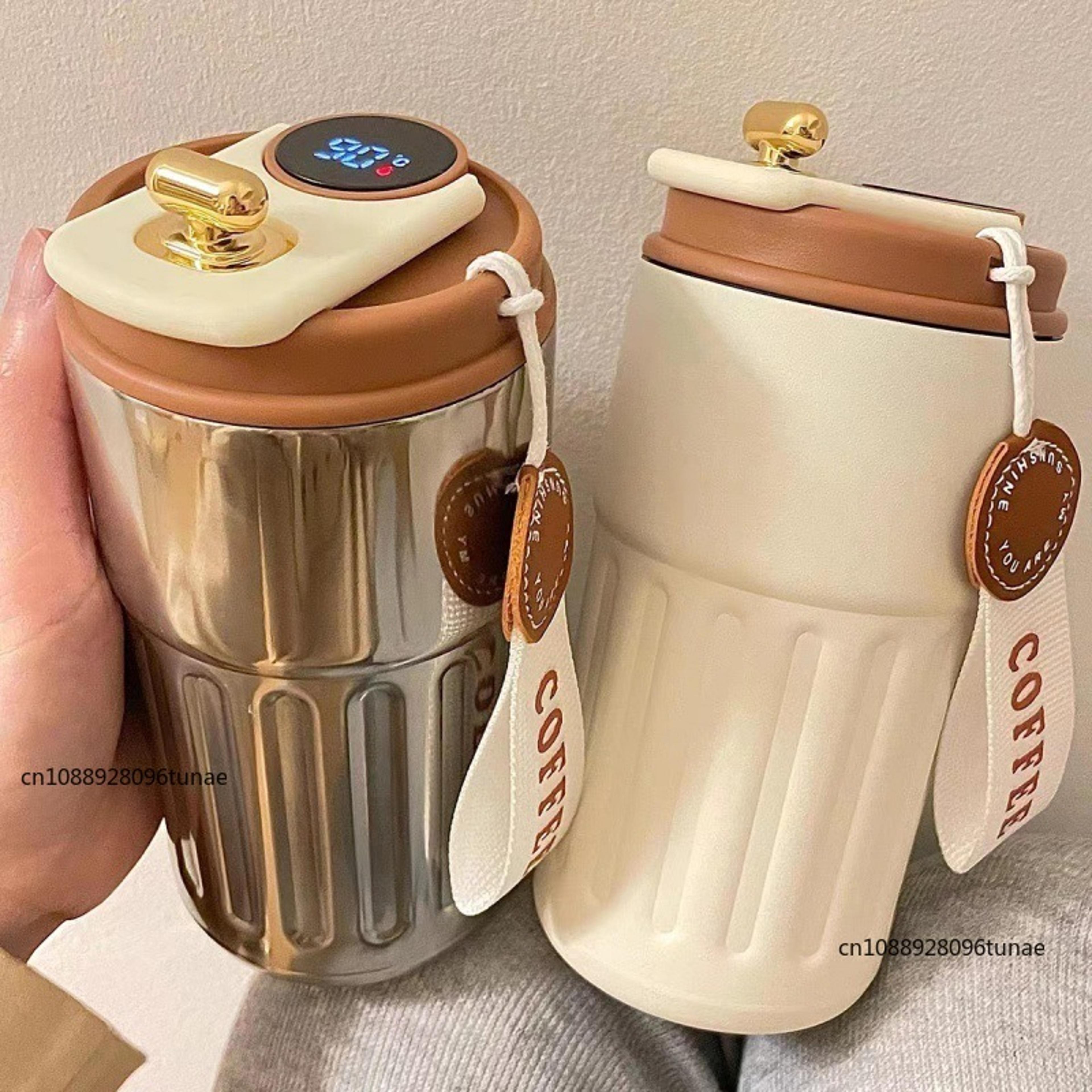 smart led temperature display stainless steel vacuum thermos cup