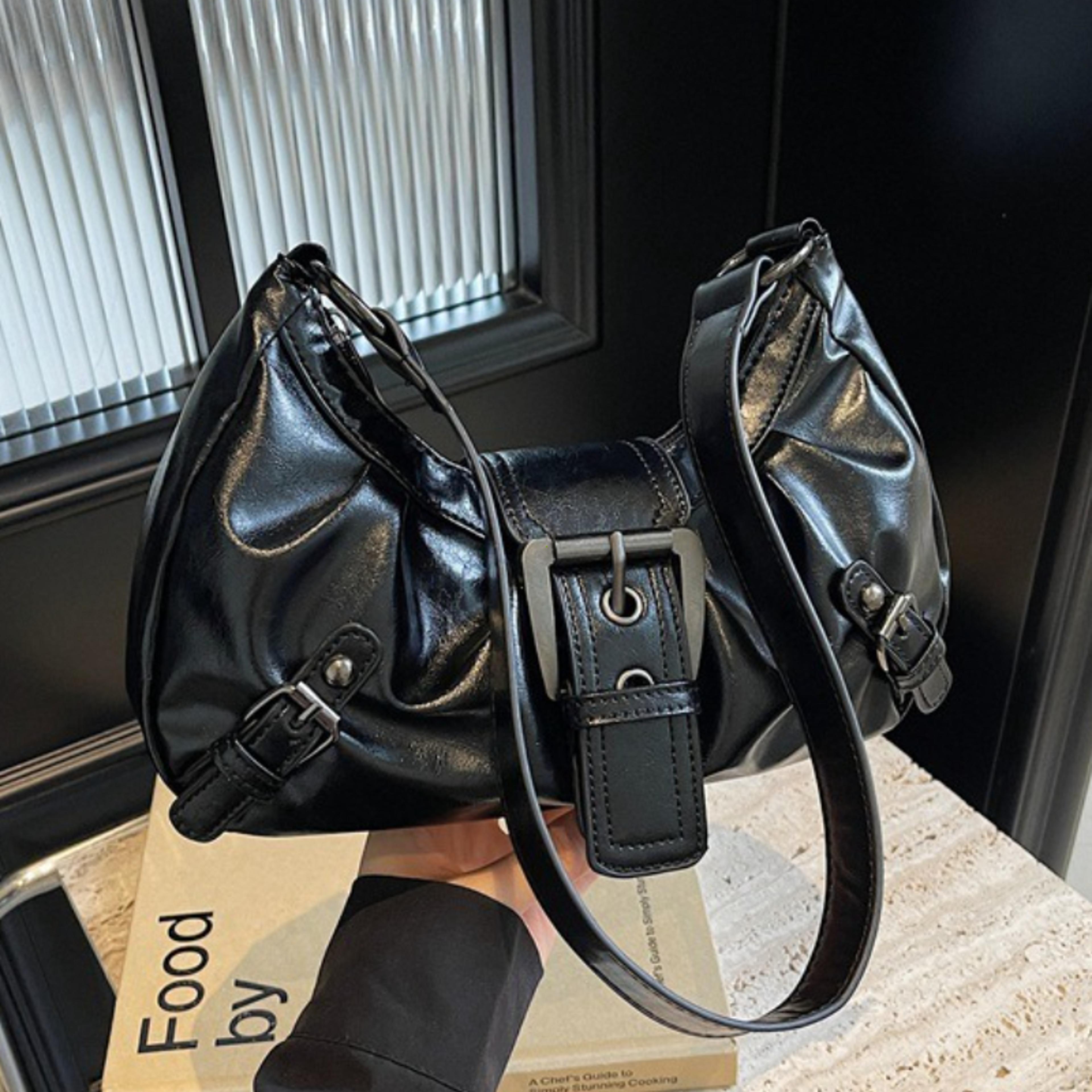 retro pleated hobo shoulder bag for women