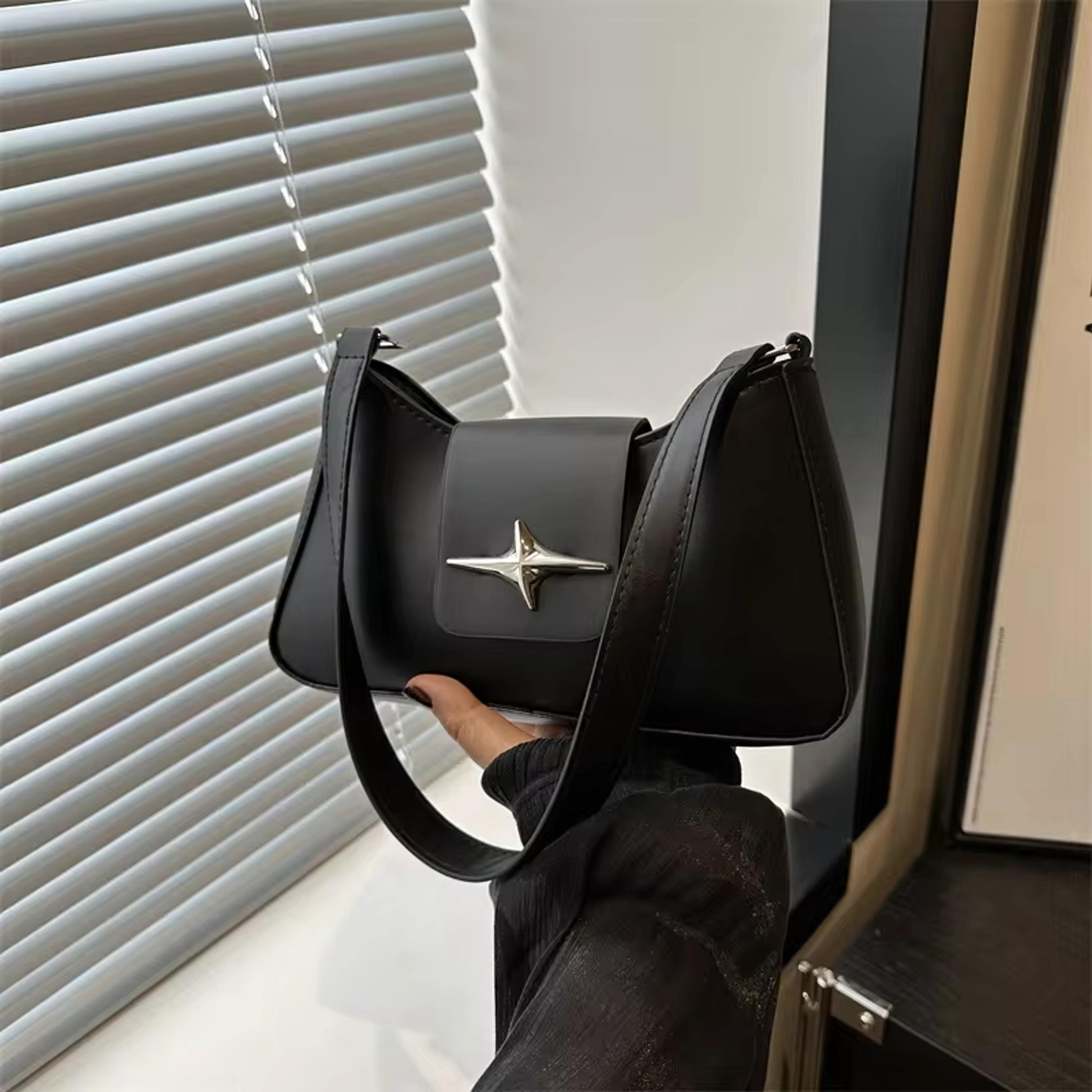 small purse pu leather shoulder bag vintage underarm handbag for women