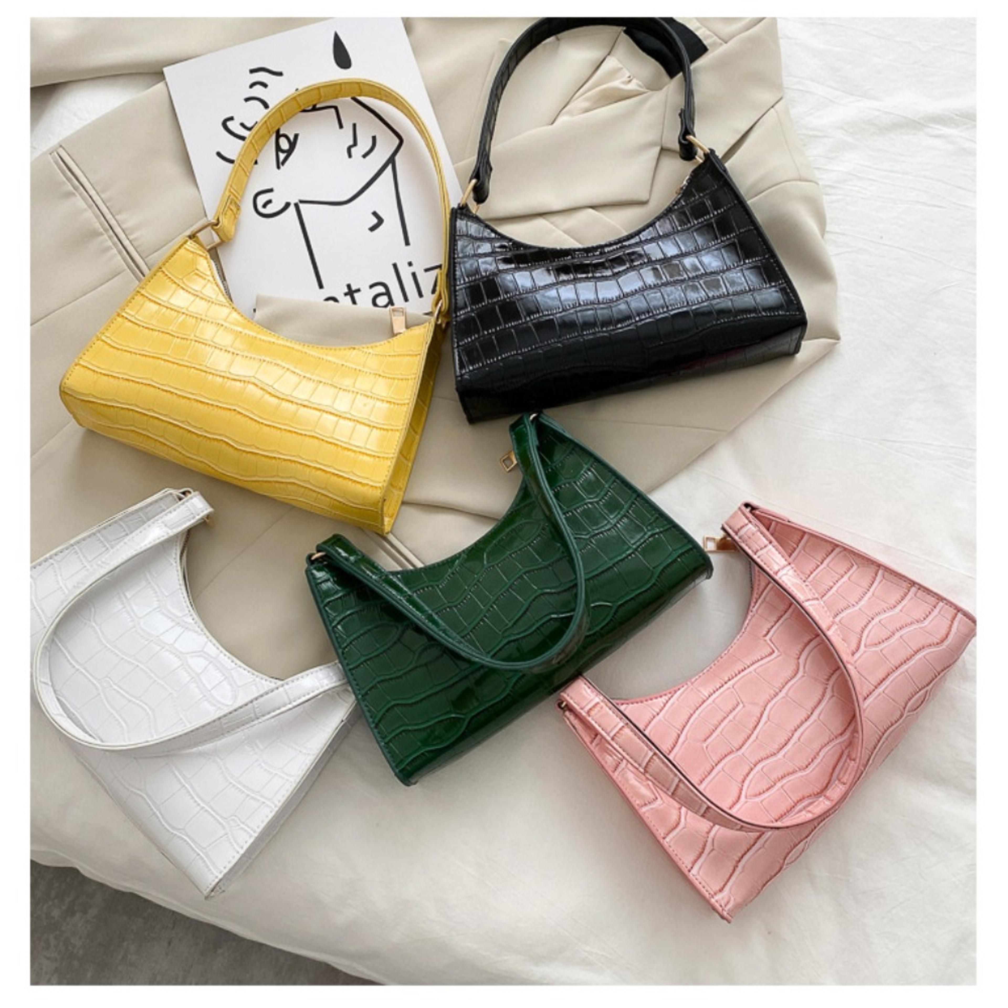 retro alligator pattern pu leather shoulder bag small handbag for women casual purse