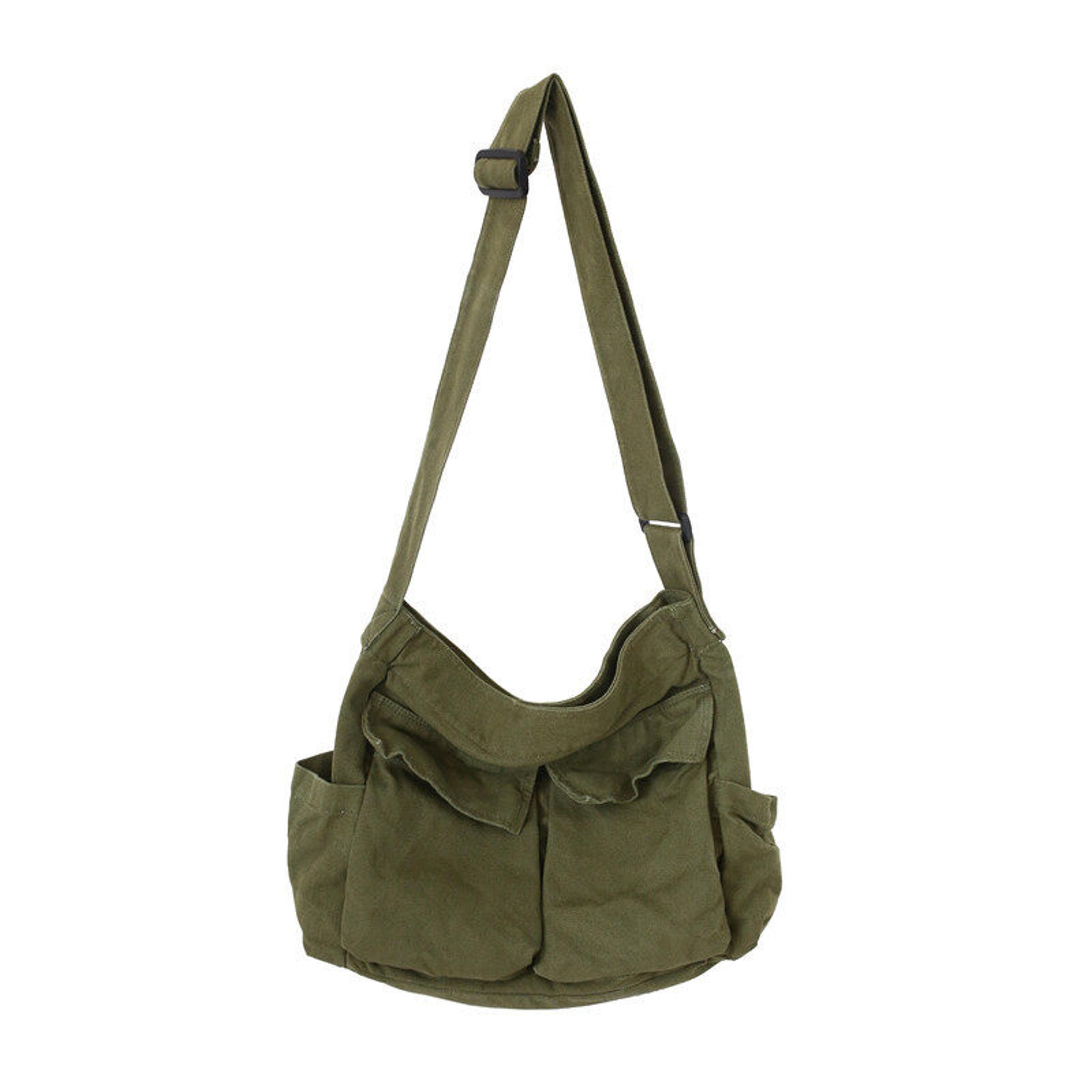 workwear canvas shoulder bag large capacity retro messenger bag