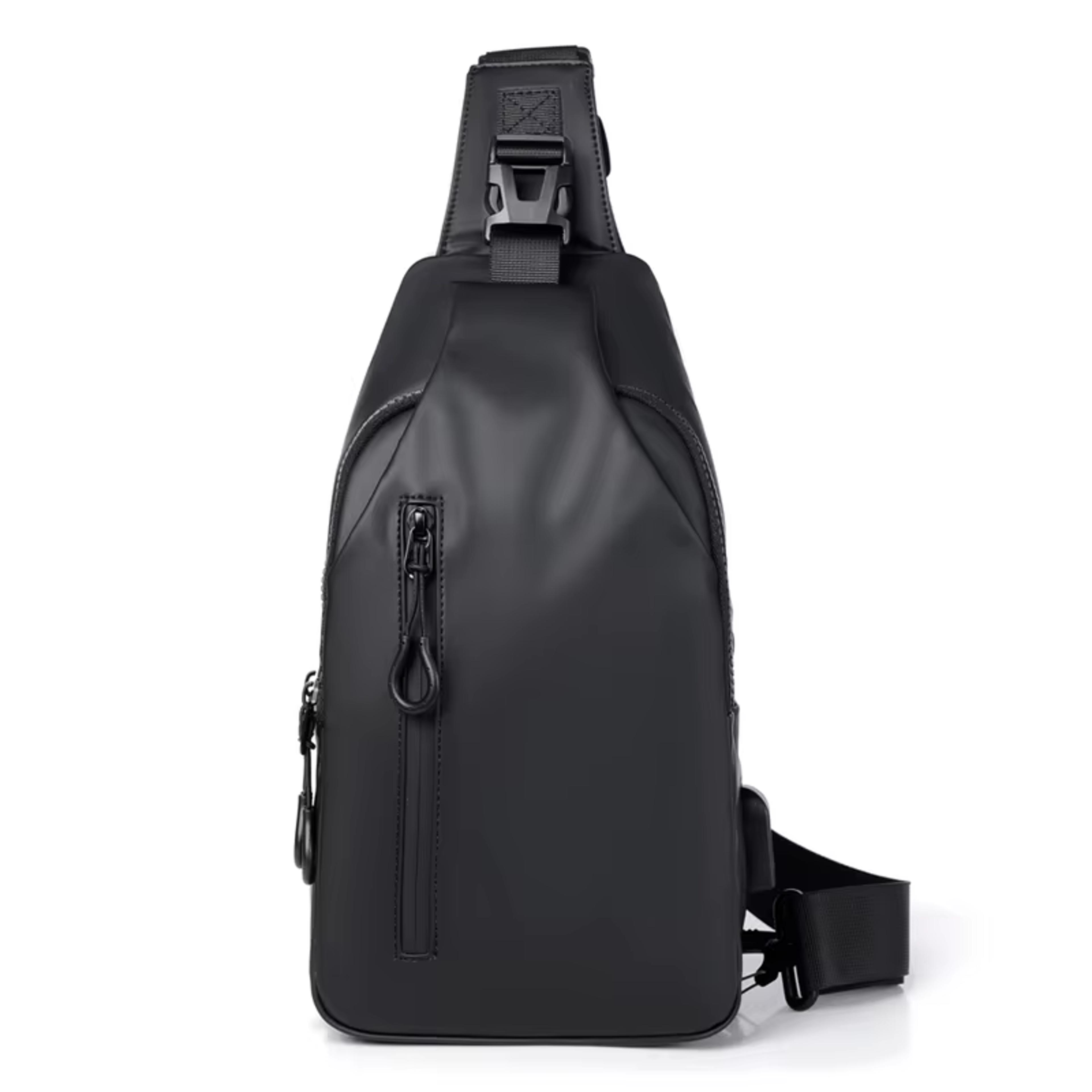 lightweight crossbody chest bag with usb charging and zipper closure
