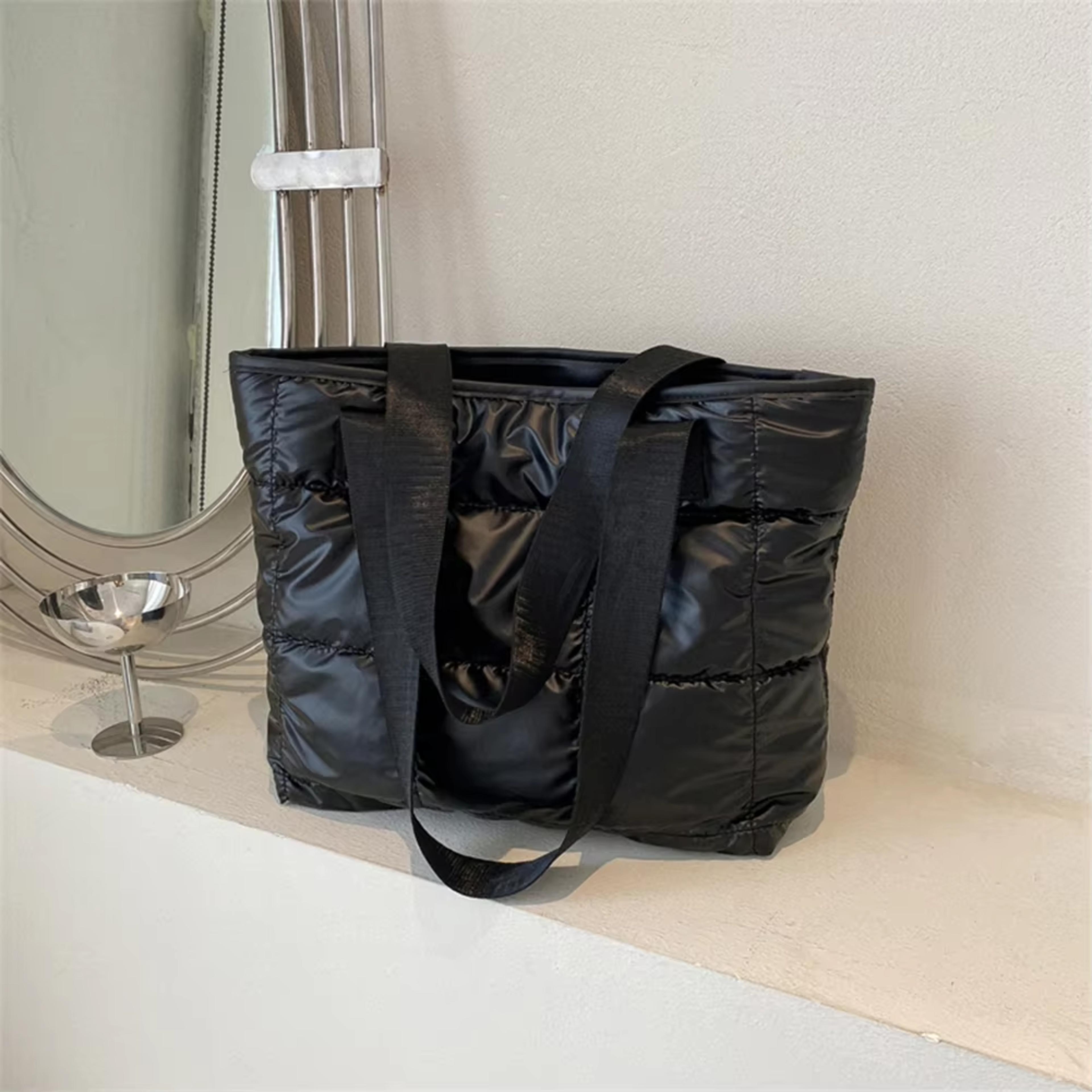 quilted tote bag with cotton padding and large capacity