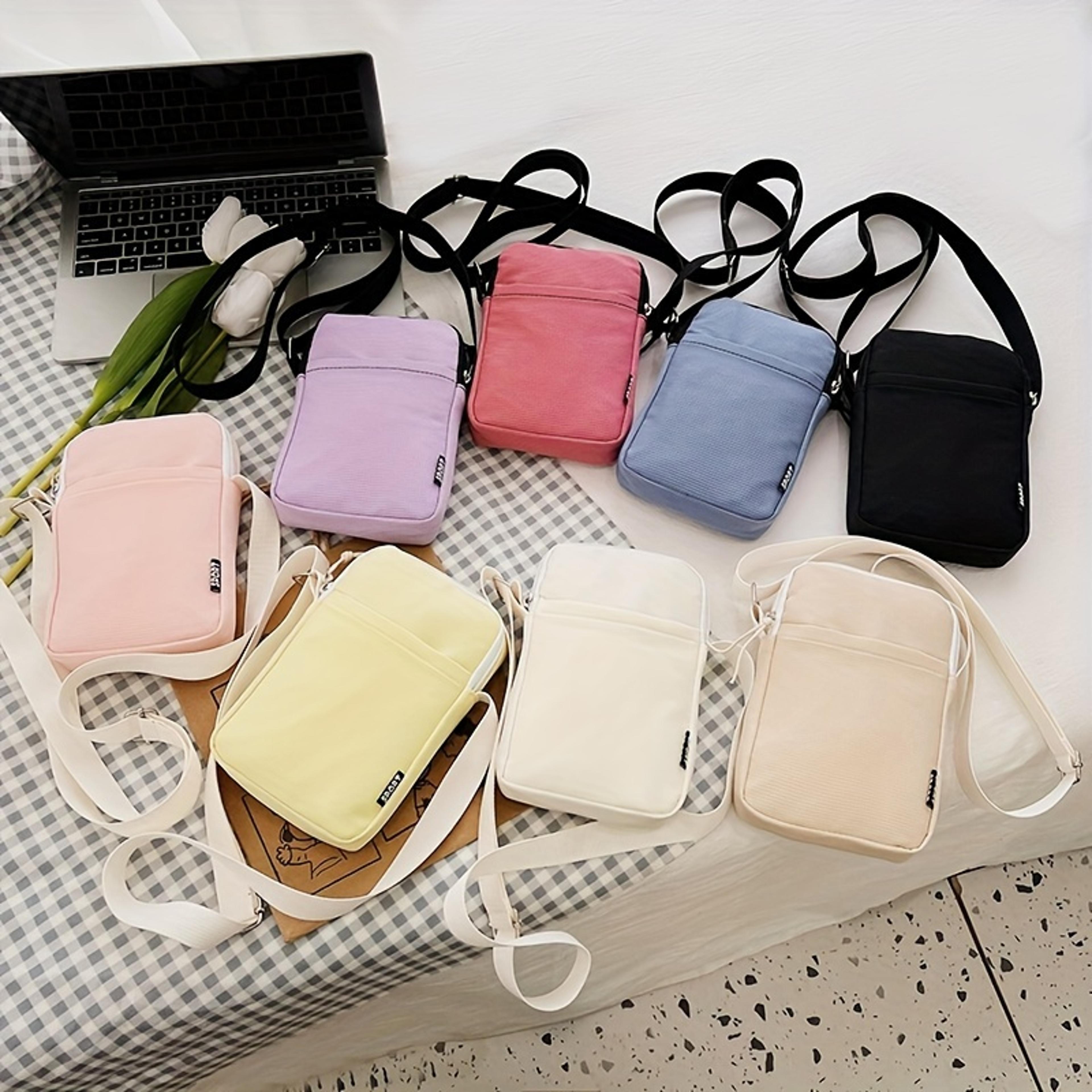 canvas mobile phone crossbody bag water resistant mini messenger purse for women