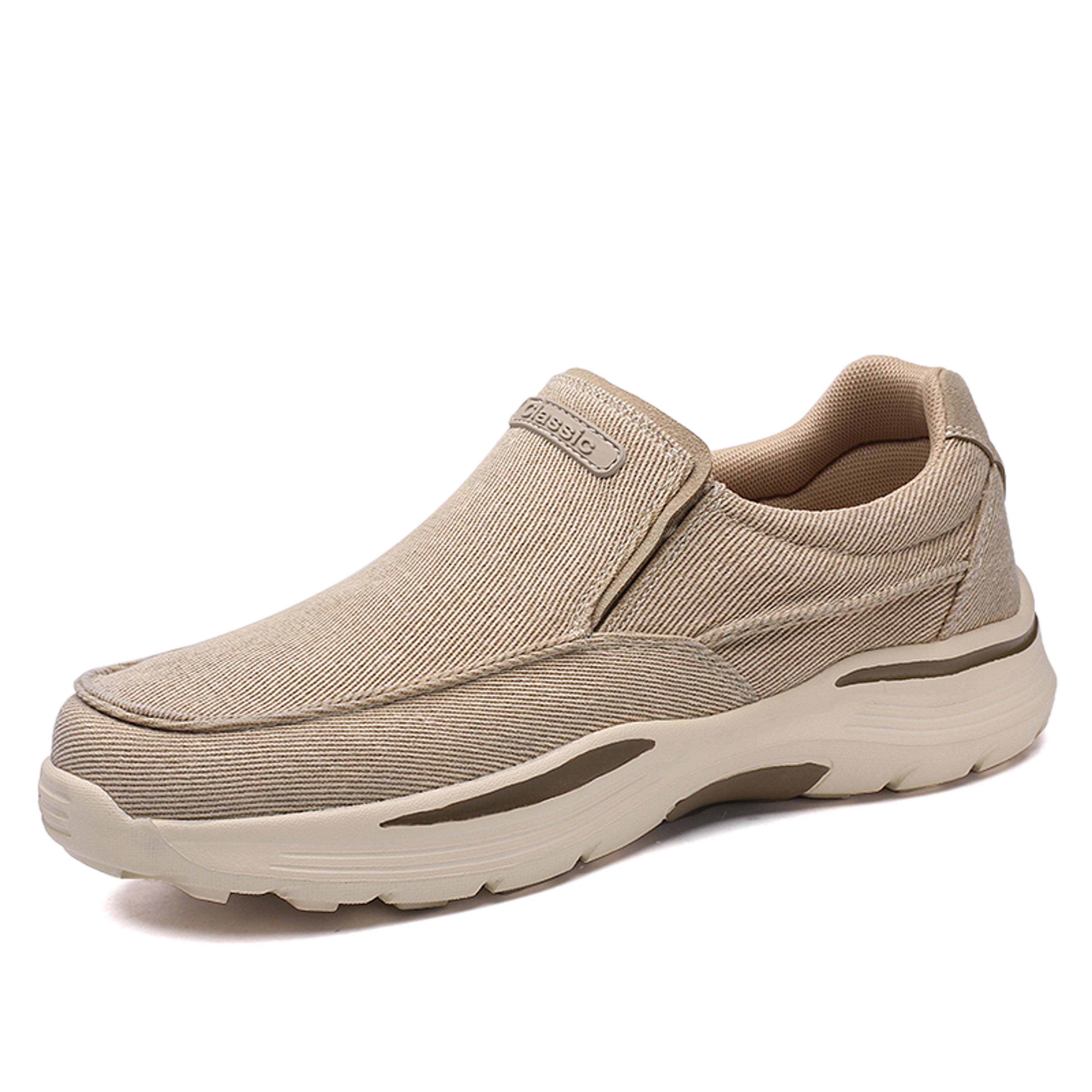 mens breathable canvas loafers lightweight slip on casual walking shoes