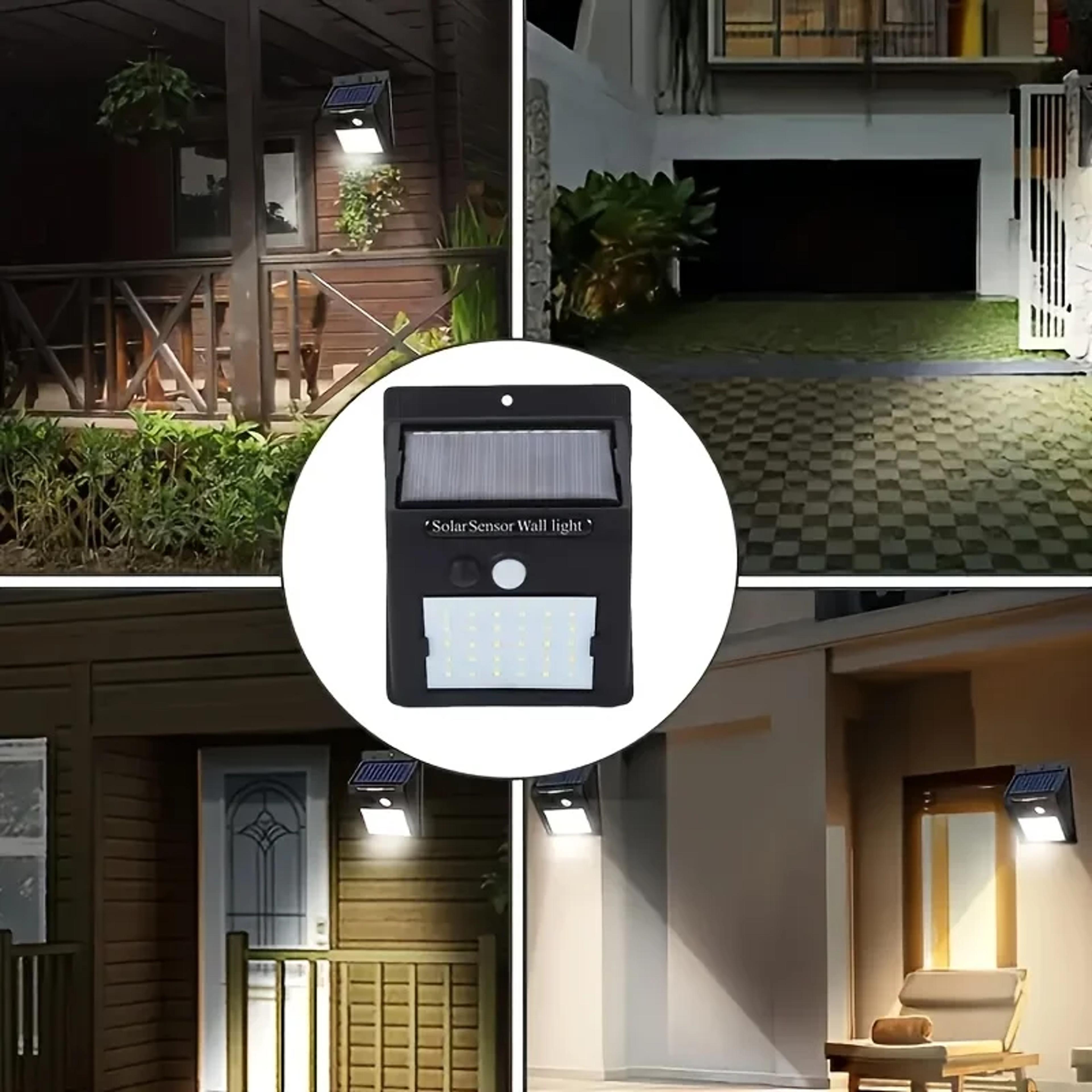 solar motion sensor wall light outdoor led lamp