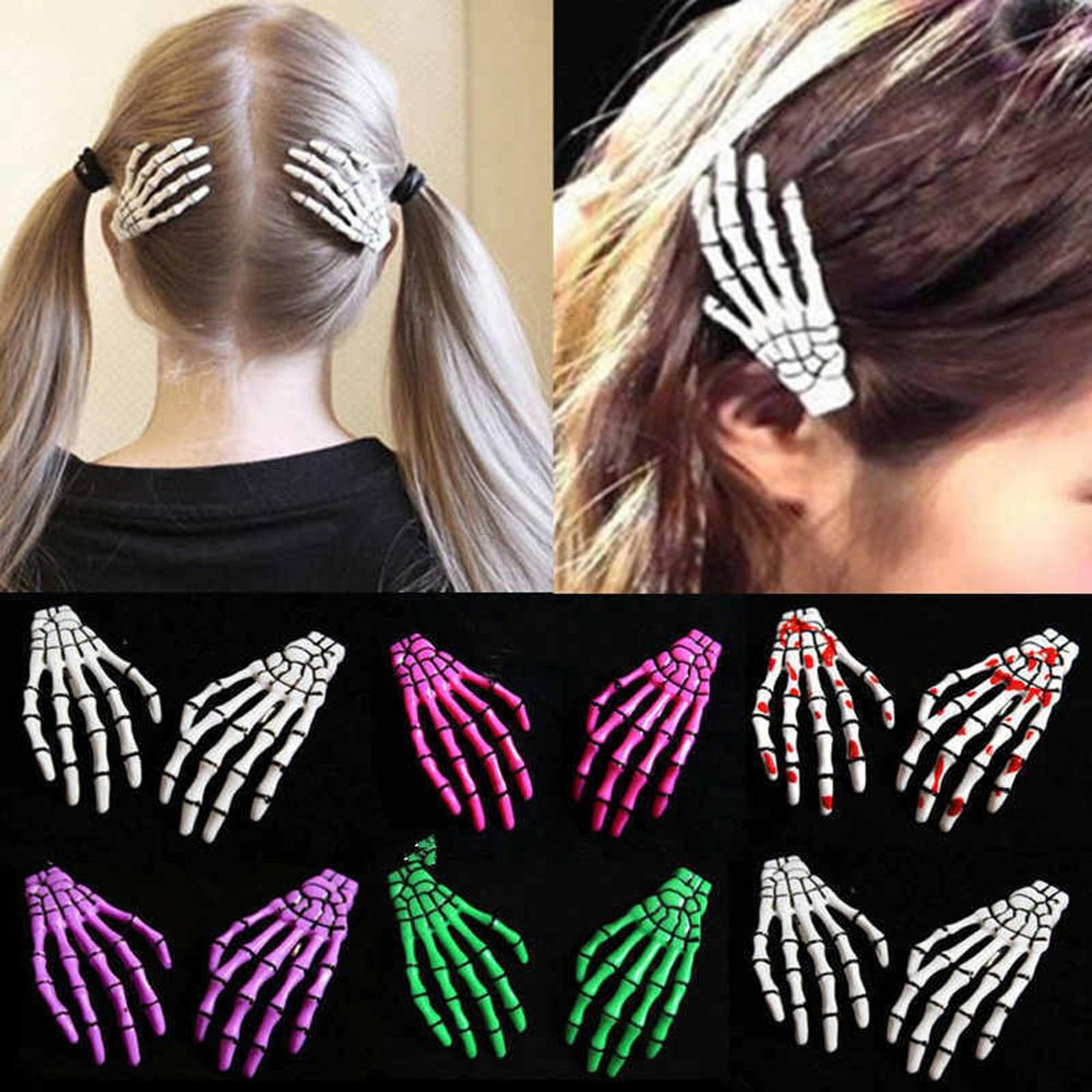 ghost skeleton hair clips halloween bone claw hair accessories for girls