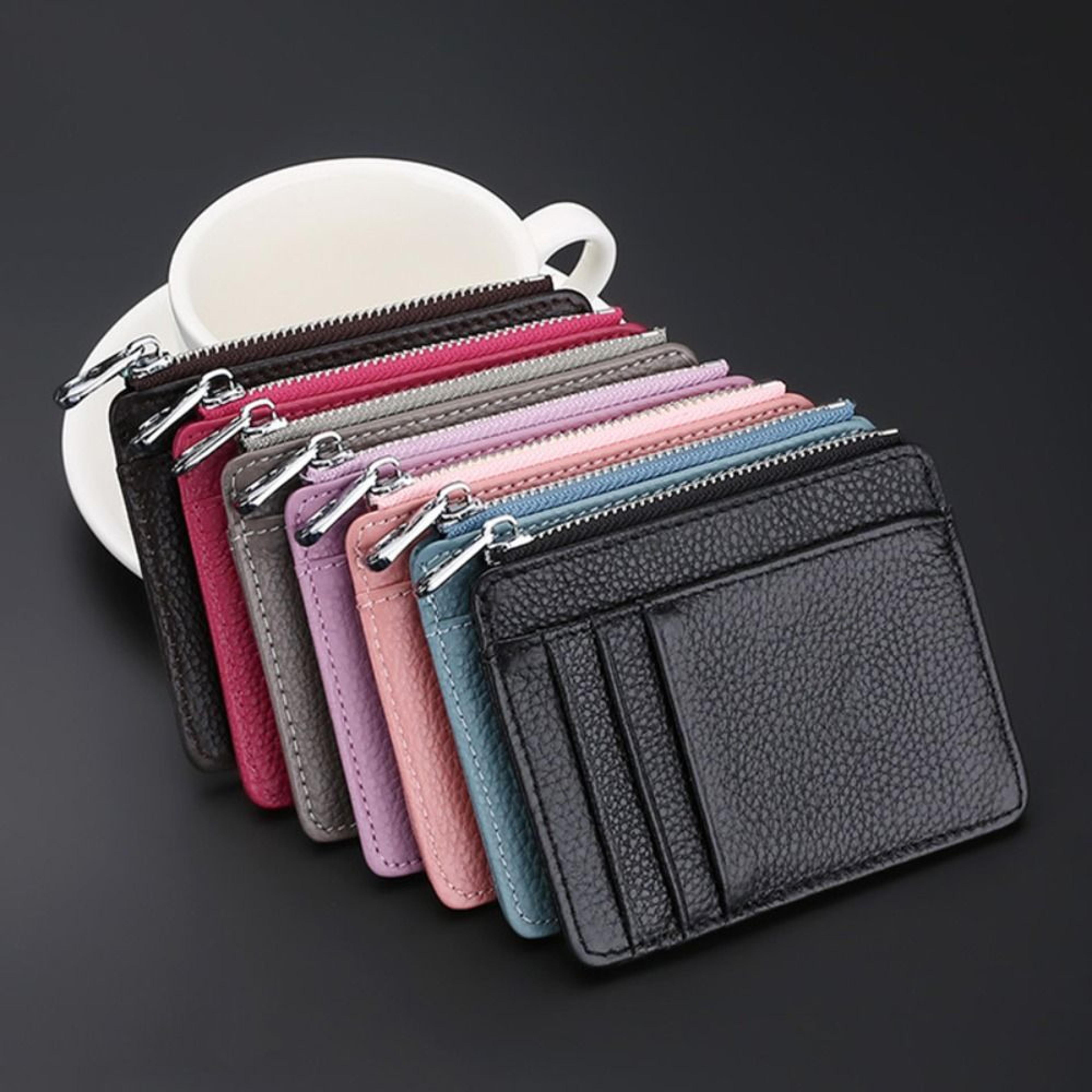 genuine leather card holder ultra thin multi card slot travel organizer