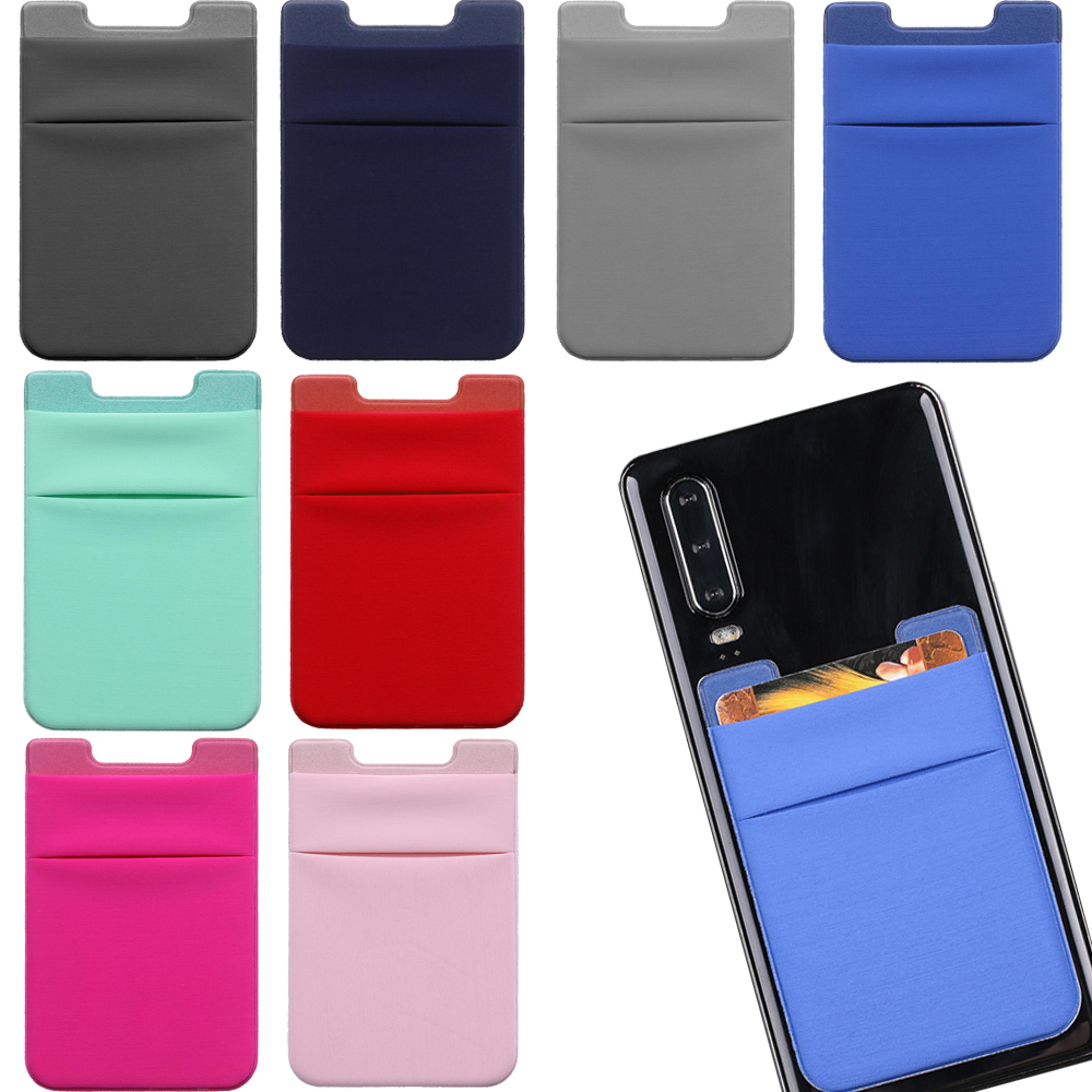 adhesive phone card holder pocket stretchy credit card id sleeve