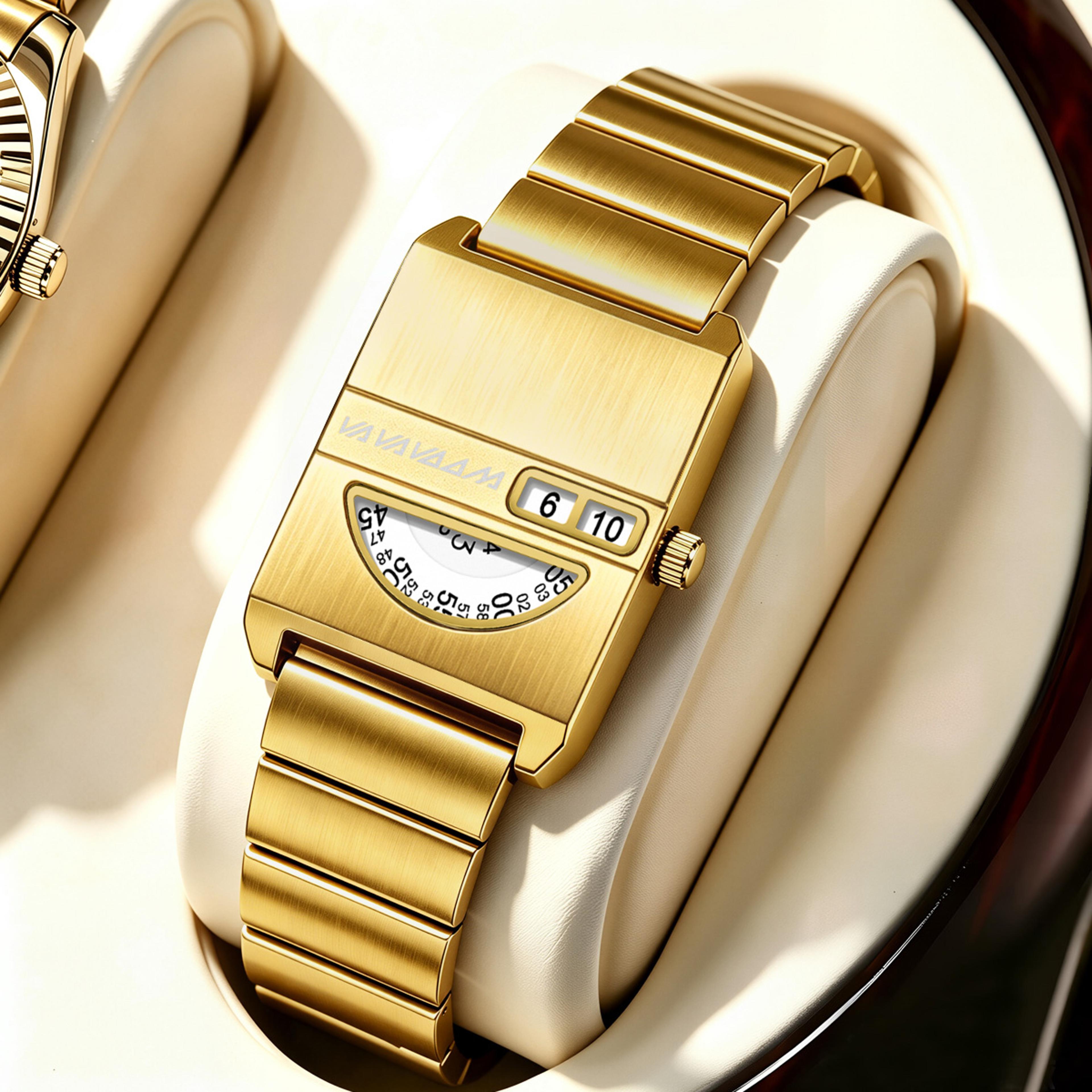 square stainless steel bracelet quartz watch with rectangular dial and hidden clasp