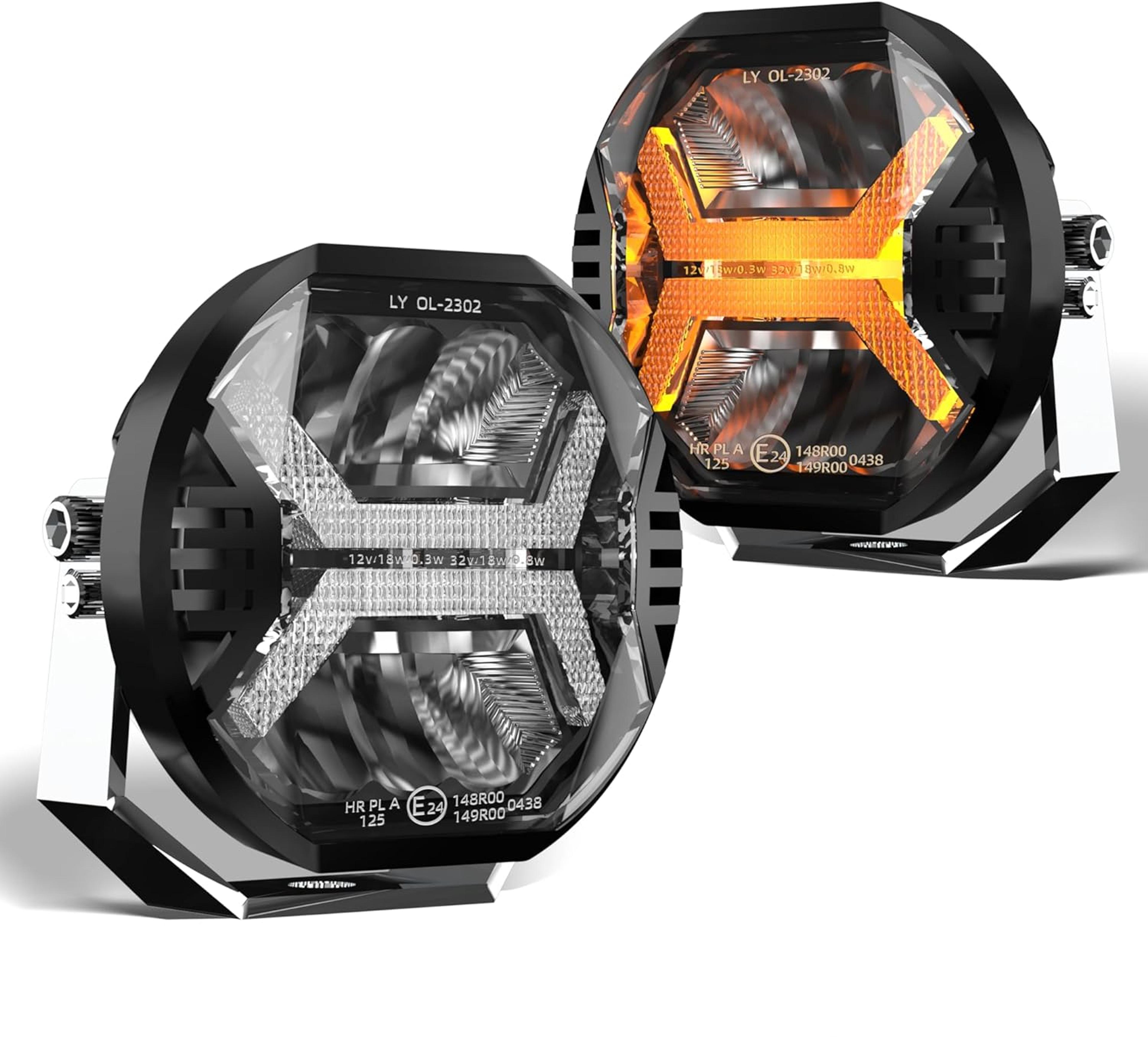 led work light bar with amber drl spot beam