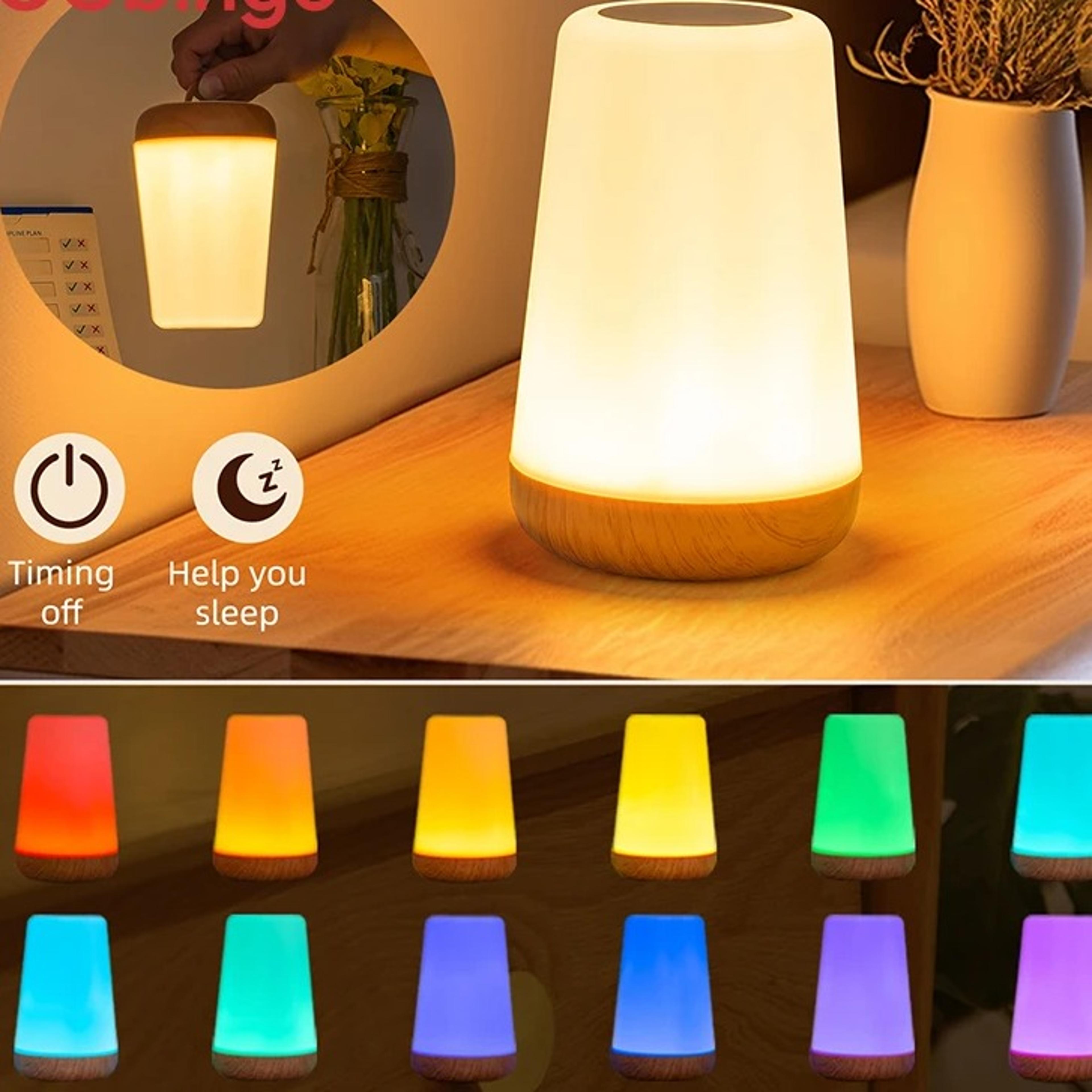 usb rechargeable led night light with touch control dimmable brightness and remote