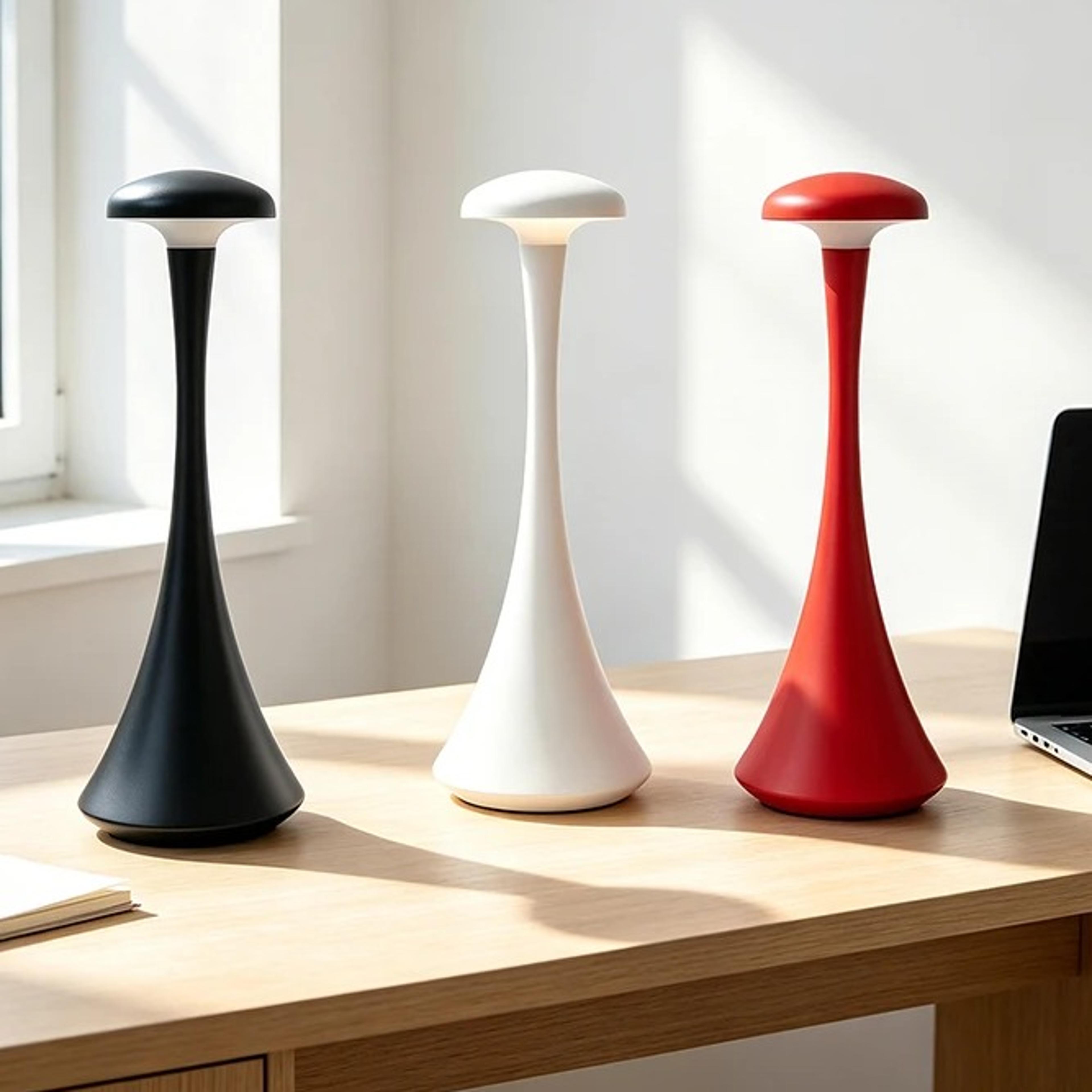 rechargeable mushroom table lamp with touch control and dimmable led light