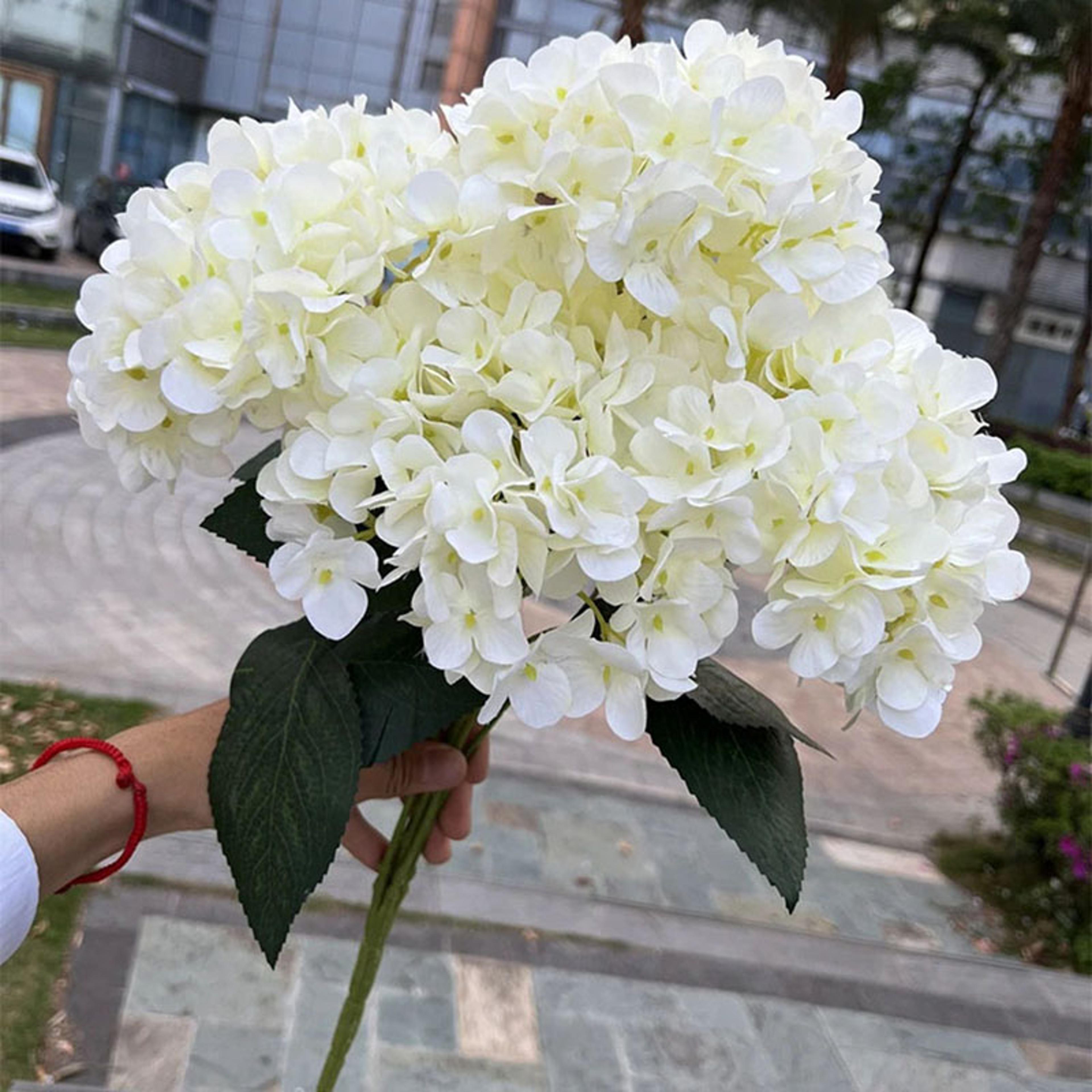five head silk artificial hydrangea bouquet for wedding and home decor