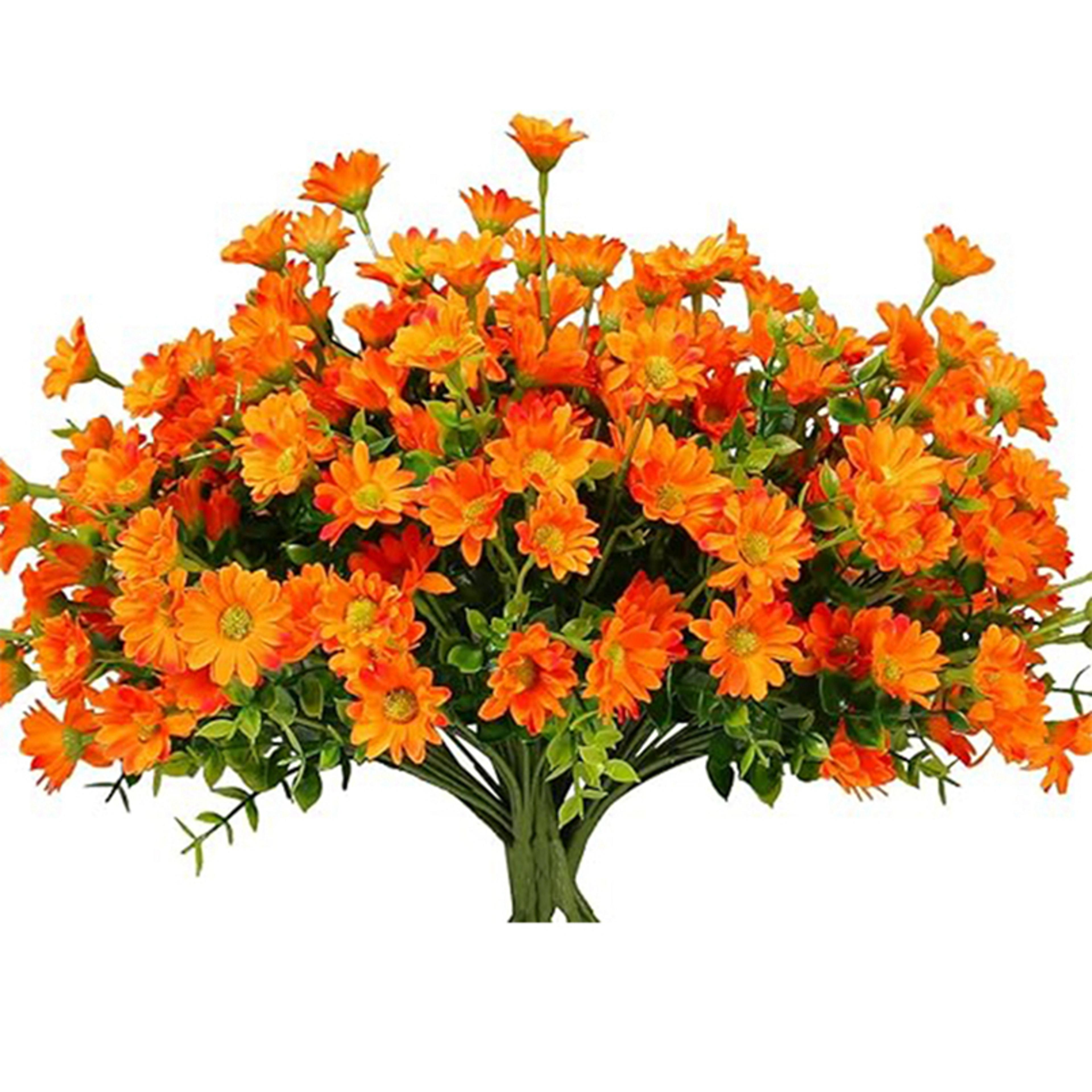 artificial silk daisy bouquet with vase for home and wedding decor