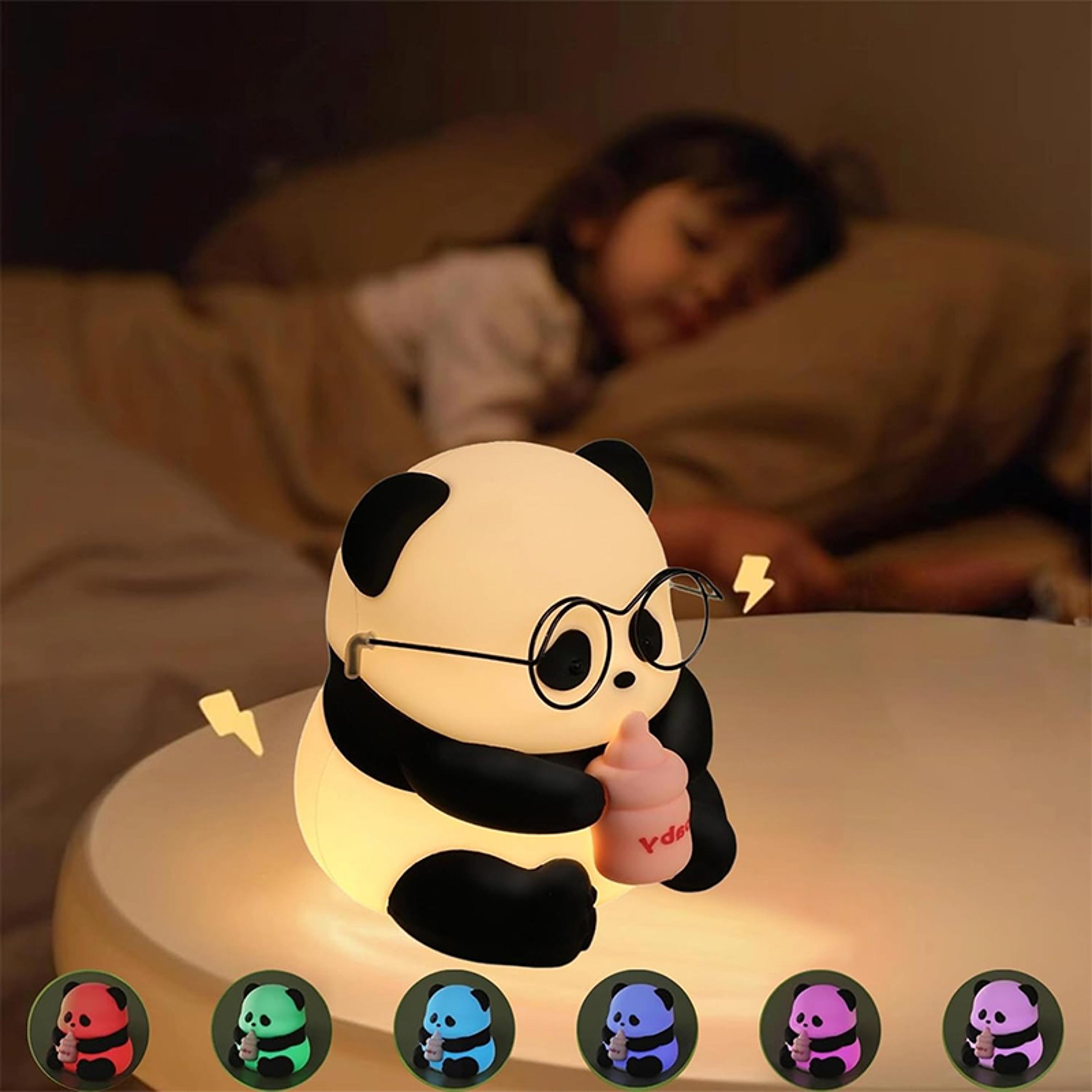 rechargeable silicone panda led night light with touch control