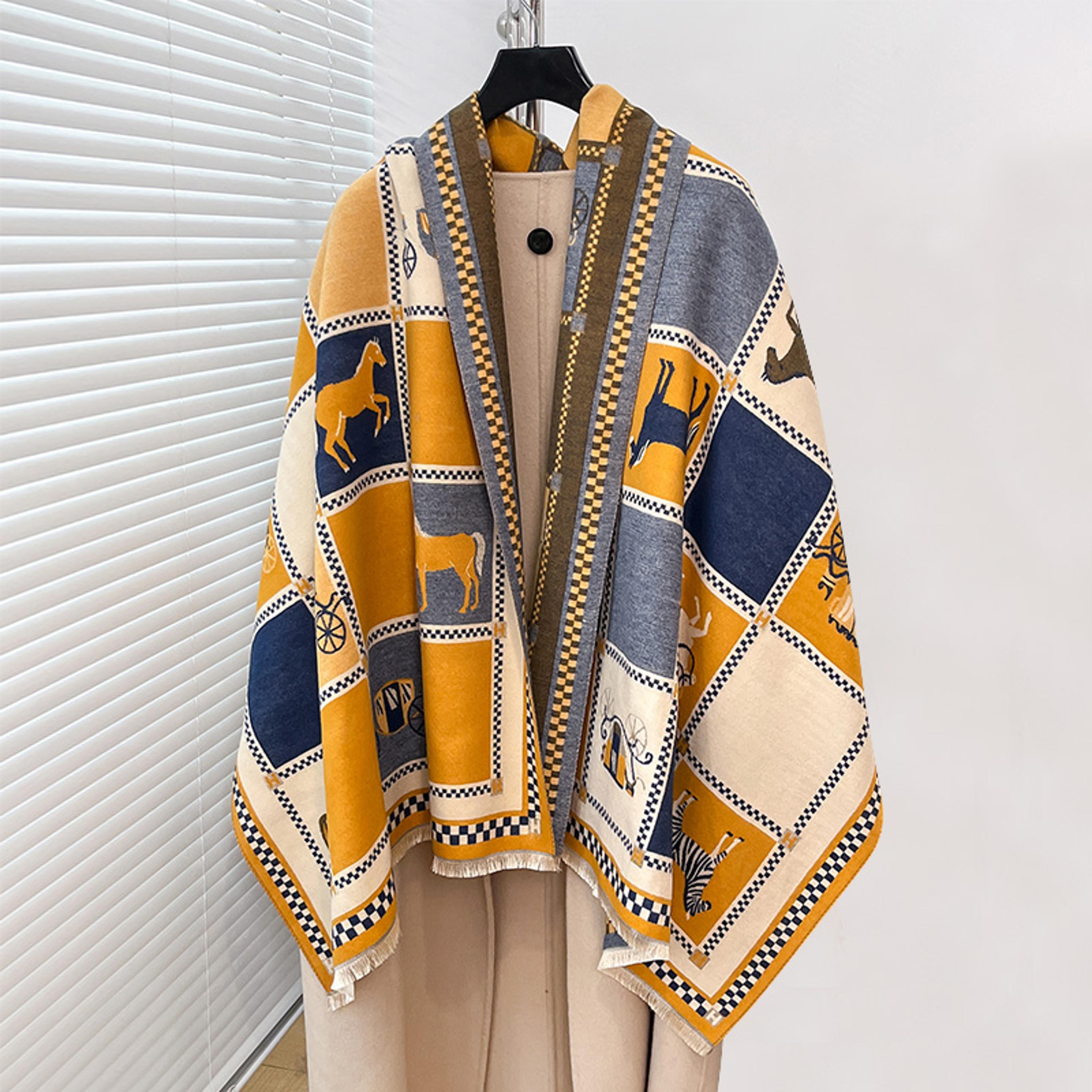 luxury horse print scarf & shawl for women soft lightweight all season wrap