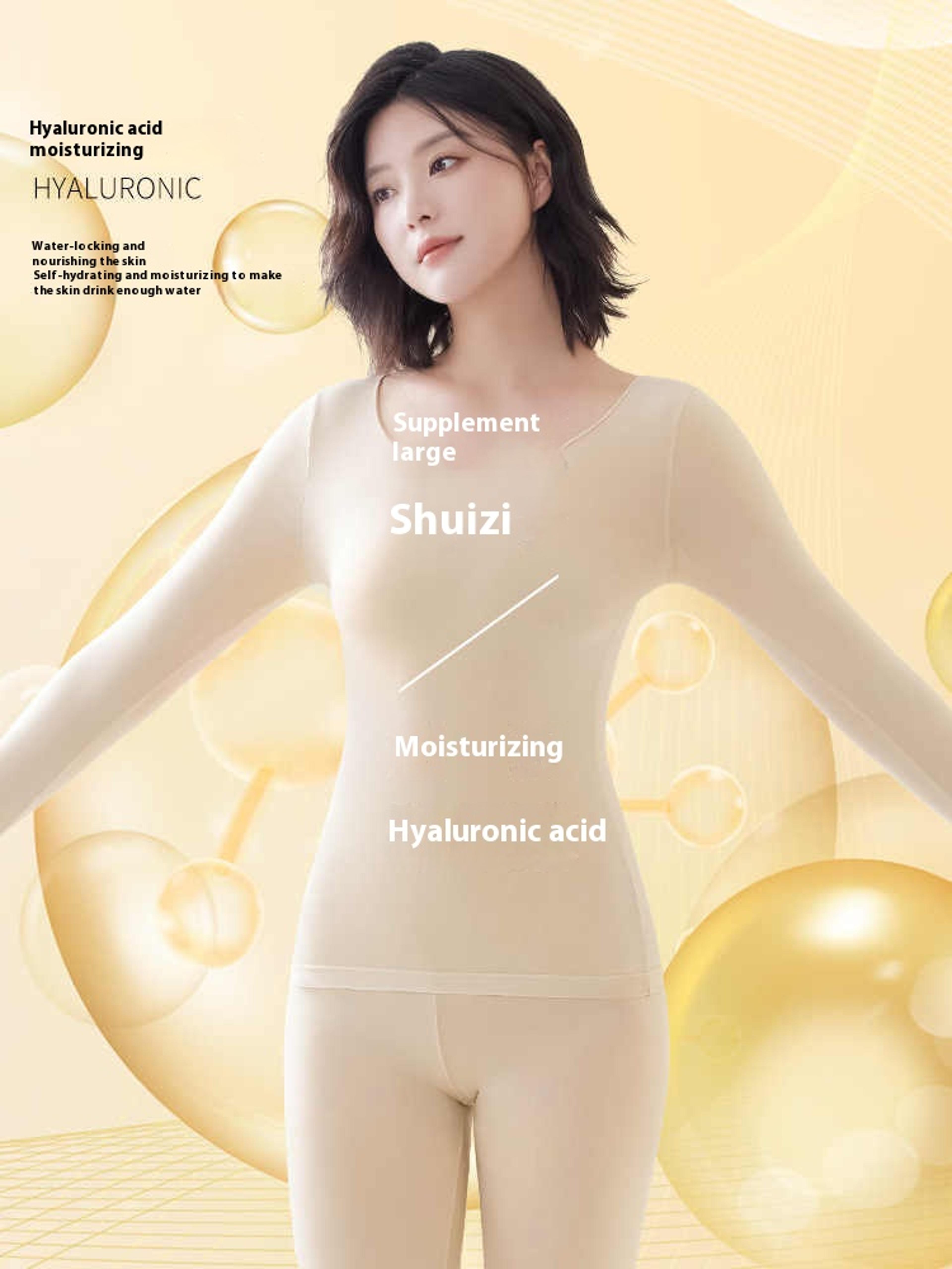 women thermal underwear set ultra thin long sleeve knit warm top and pants