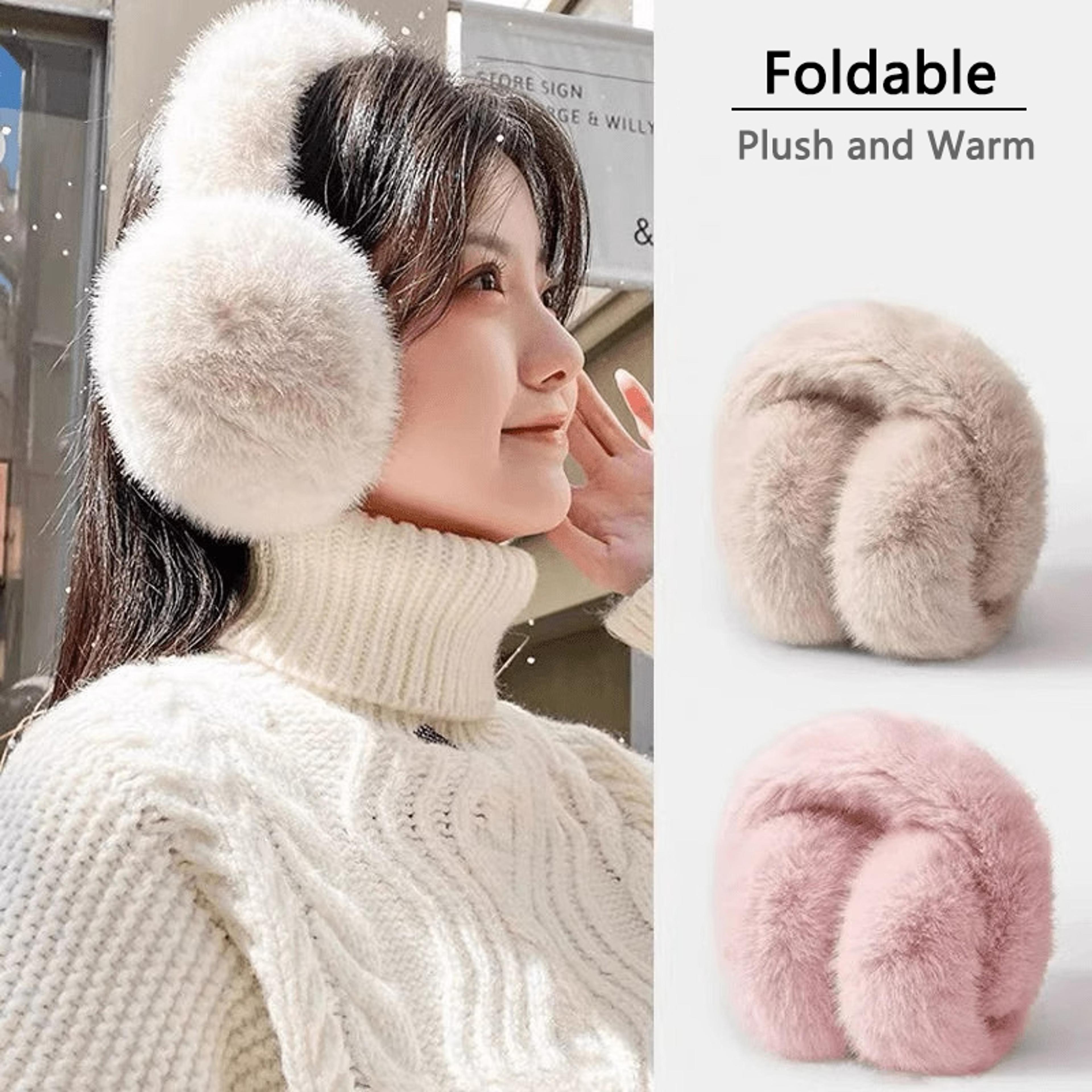 winter plush ear warmer solid soft outdoor sports unisex earmuffs