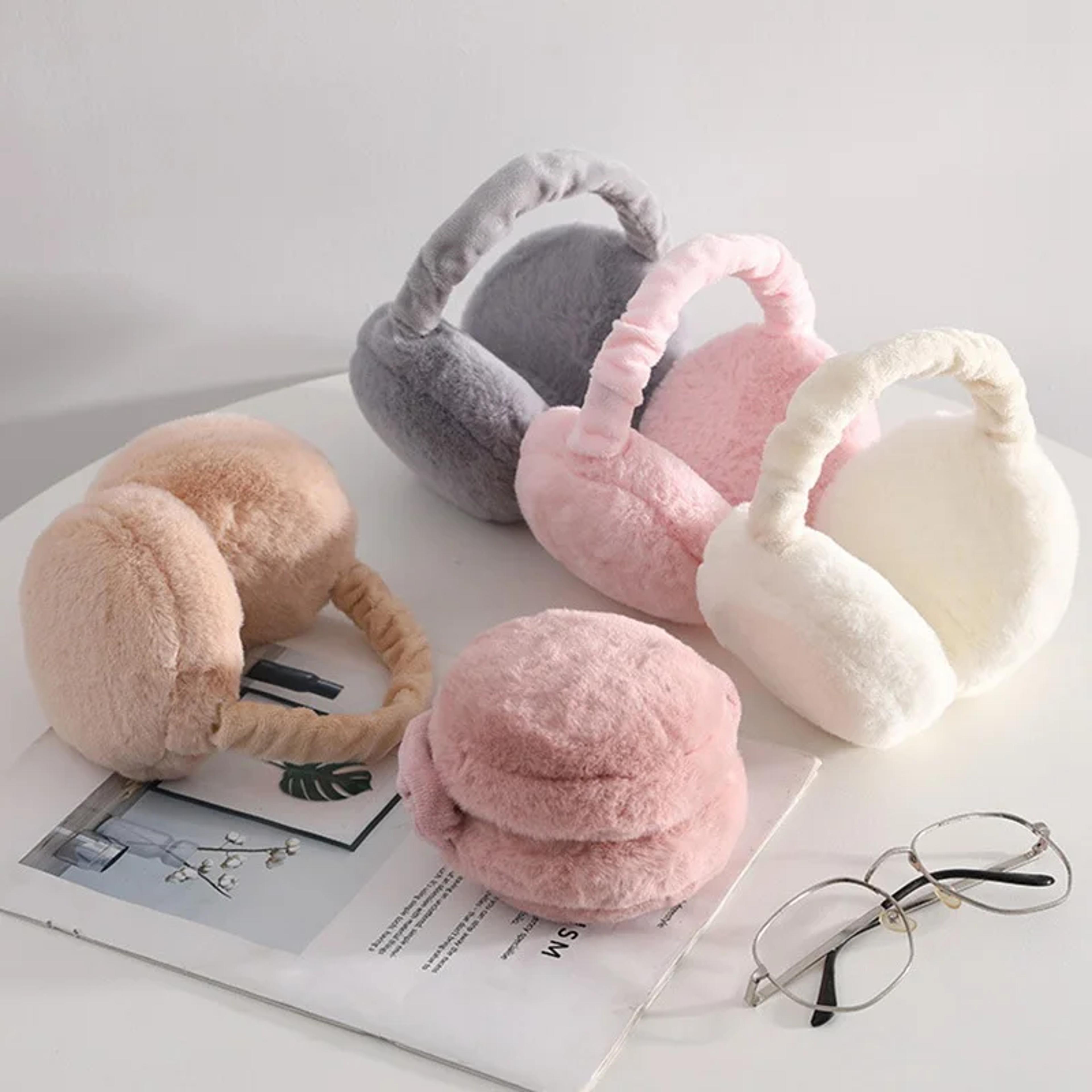 plush foldable earmuffs soft faux fur winter ear warmers