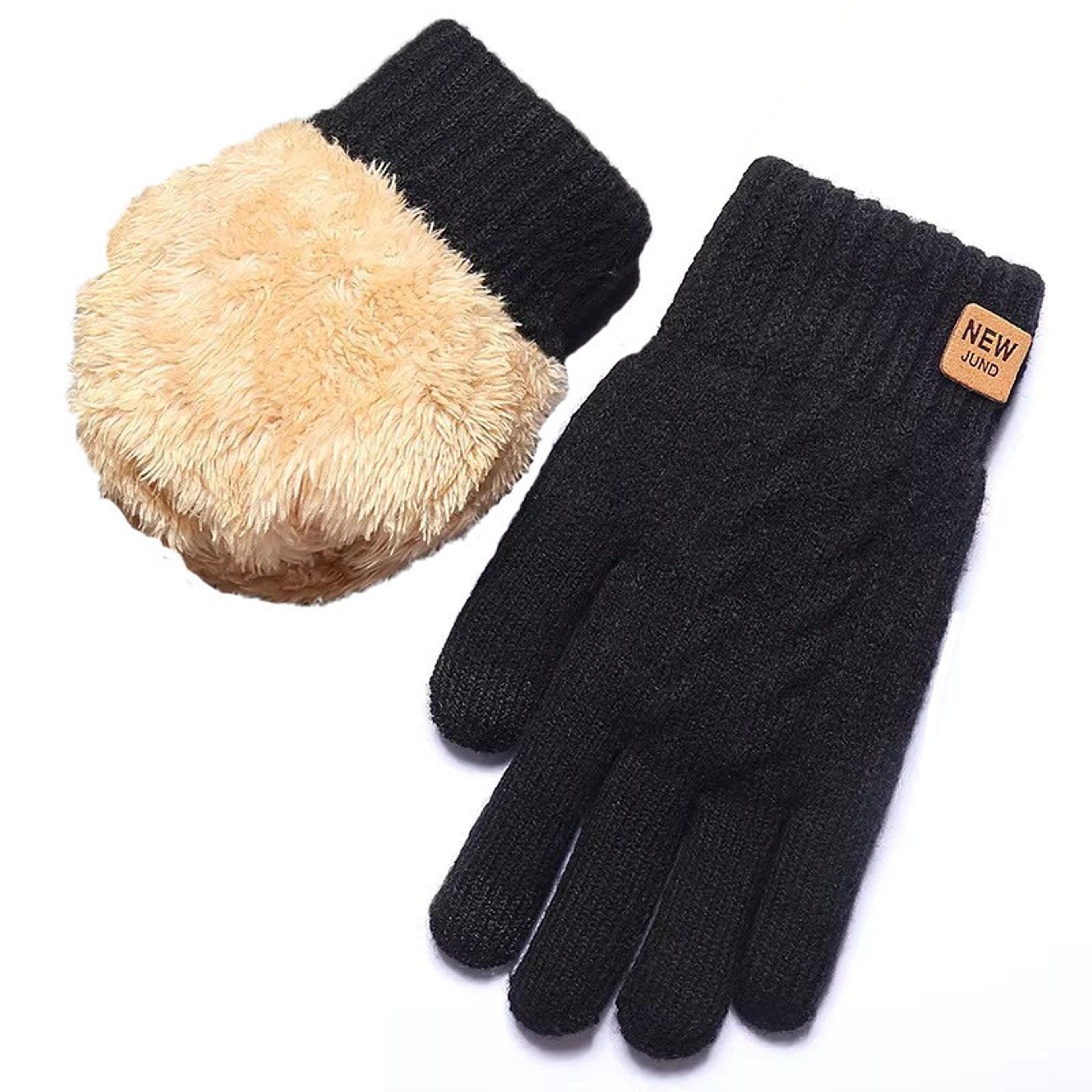 unisex touch screen knit gloves warm velvet winter typing gloves wrist length daily outdoor use
